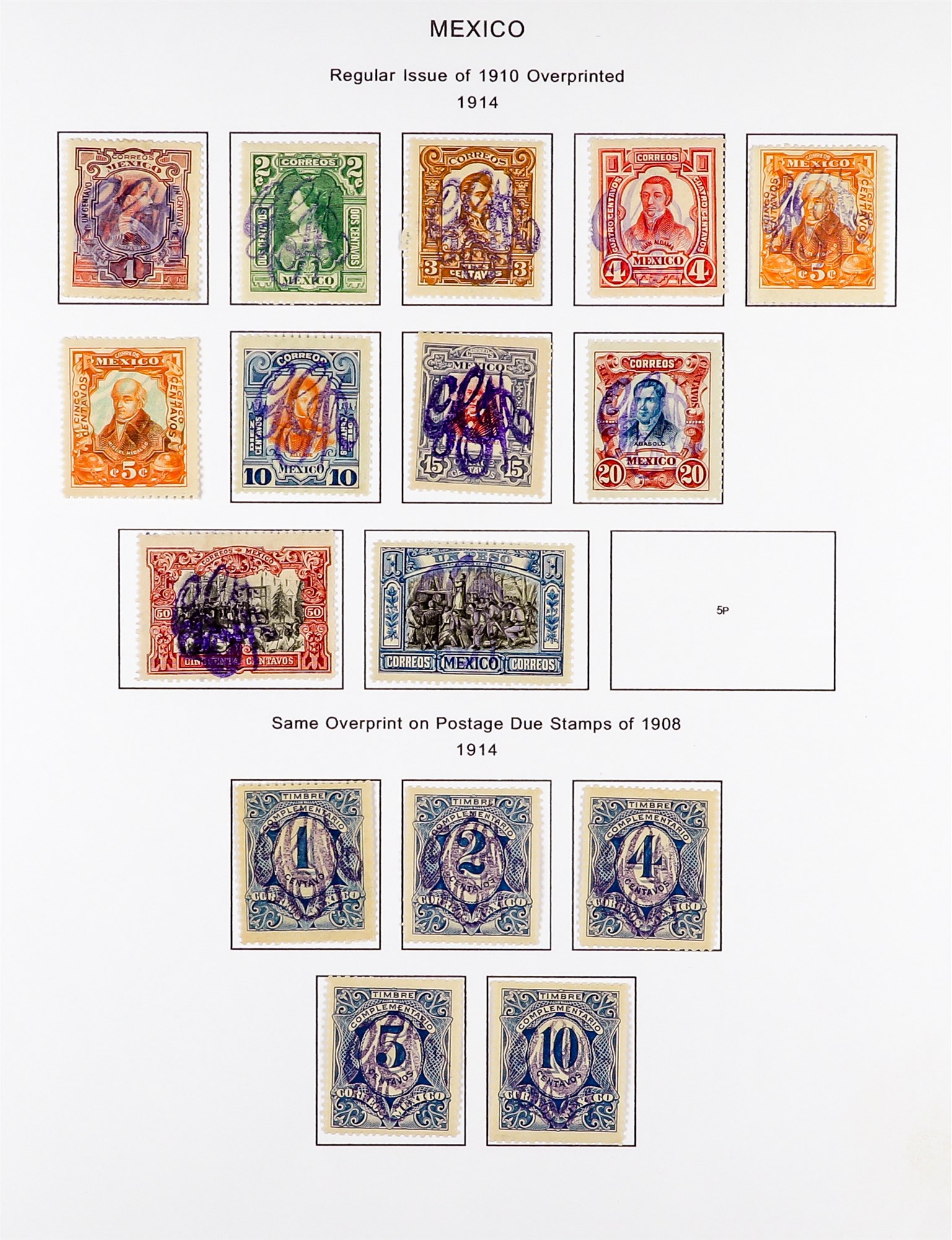 MEXICO 1913 - 1916 CIVIL WAR COLLECTION of around 300 mint stamps on pages, comprehensive with - Image 2 of 13