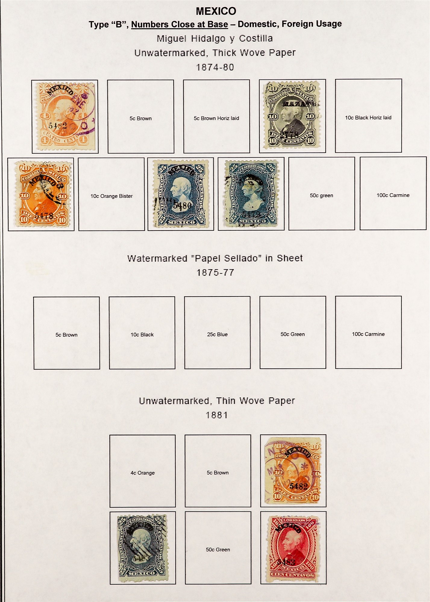 MEXICO 1872 - 1910 EXTENSIVE COLLECTION of over 300 mint & used stamps with a degree of - Image 6 of 32