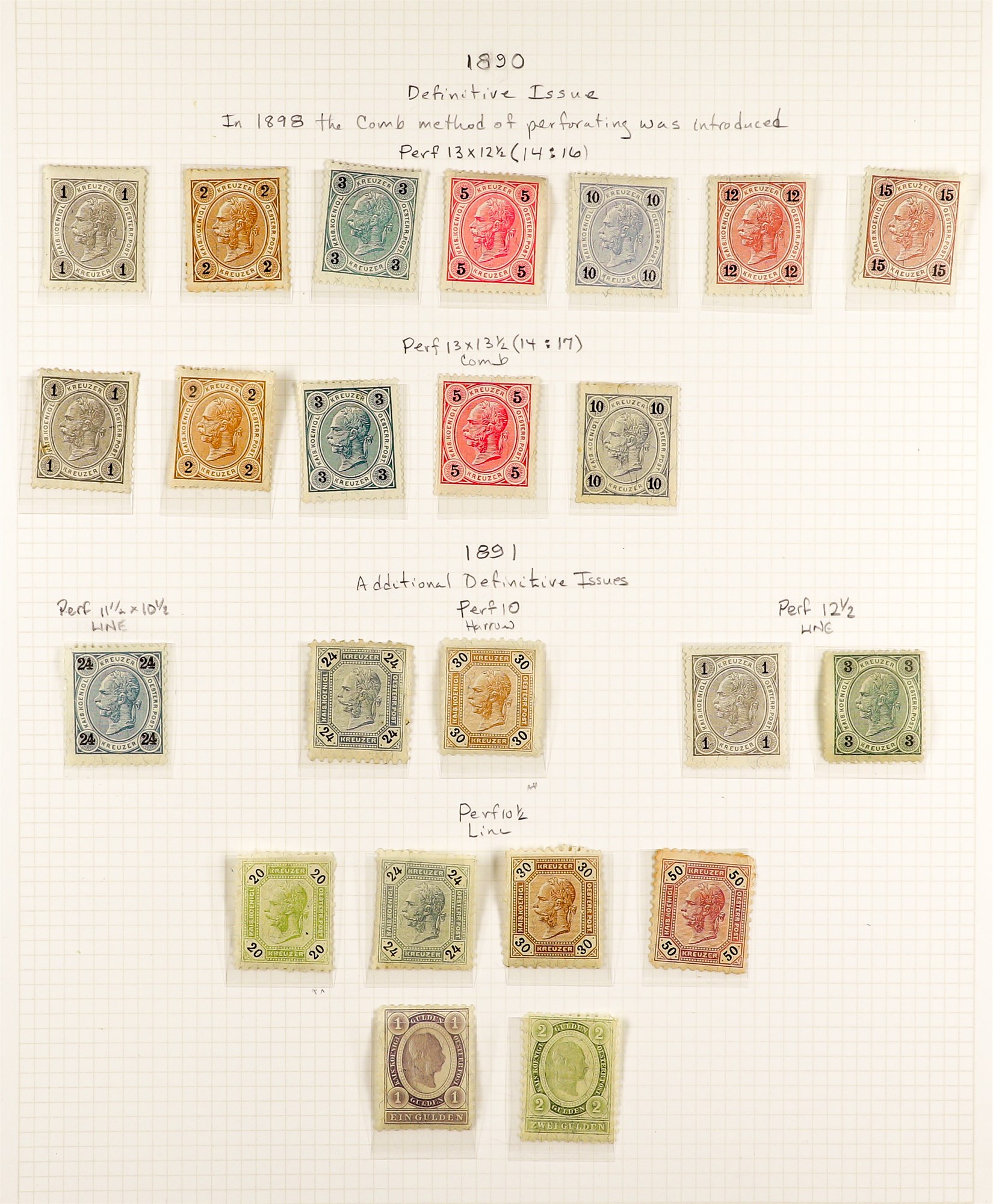 AUSTRIA 1890 - 1907 FRANZ JOSEF DEFINITIVES collection of over 180 mint / some never hinged mint - Image 3 of 11