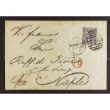 GB.QUEEN VICTORIA 1868 (July) entire letter Manchester to Naples, bearing single 6d plate 6, SG