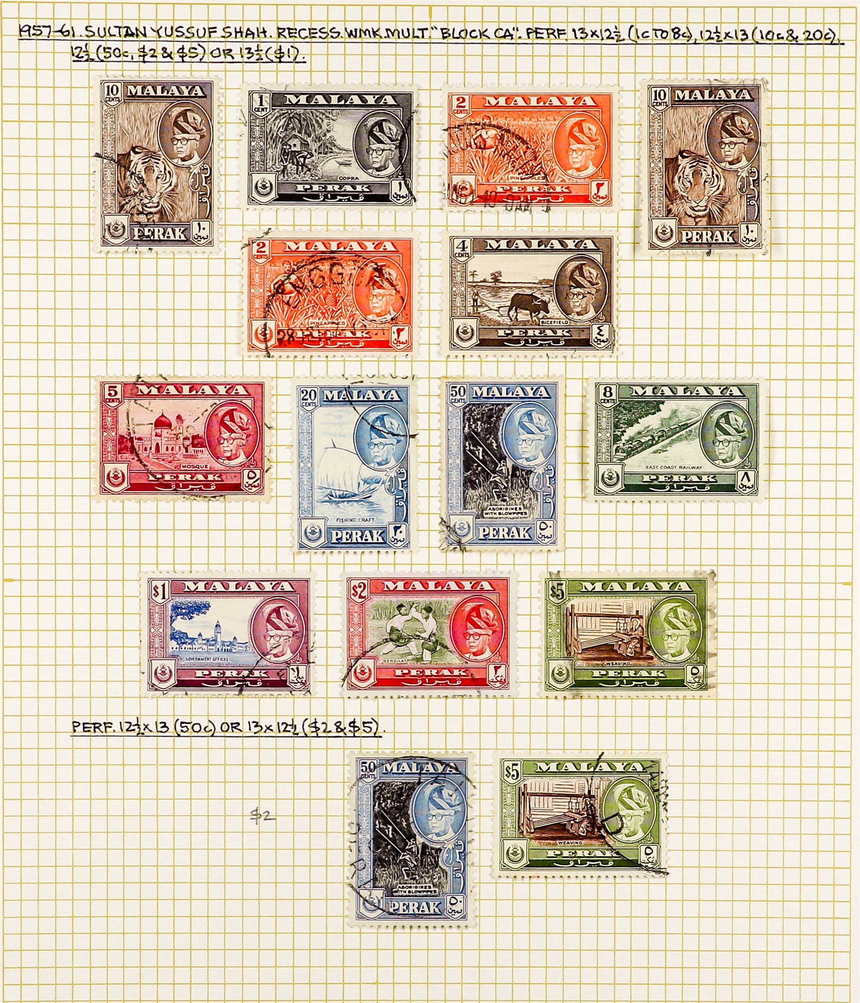 MALAYA STATES PERAK 1884 - 1965 COLLECTION of over 100 chiefly very fine used stamps on several - Image 6 of 7