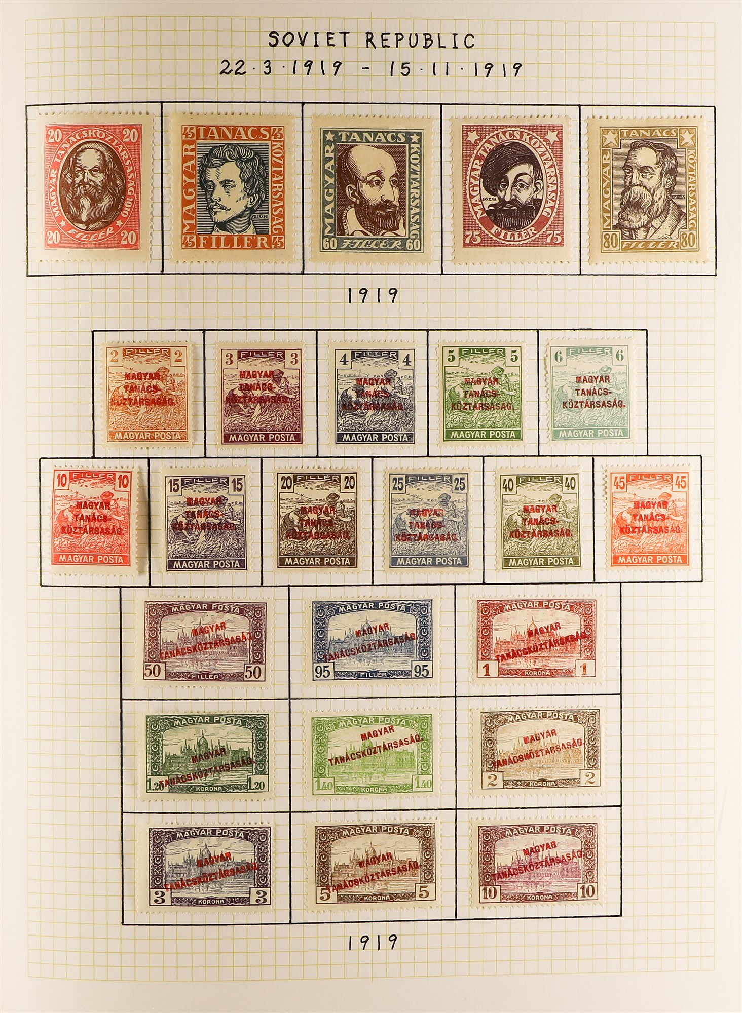 HUNGARY 1871 - 1944 COLLECTION of 1000+ mostly mint stamps, many sets, 'back of the book' with - Image 4 of 34