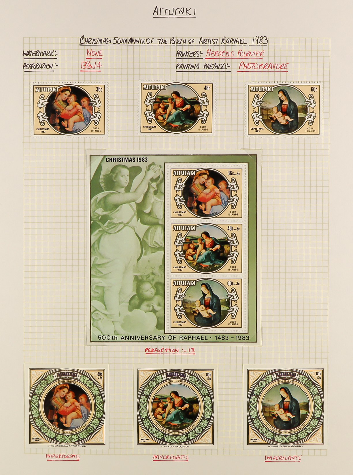 AITUTAKI 1982 - 1996 COLLECTION of mint sets and never hinged mint minature sheets, sheetlets & se- - Image 12 of 21