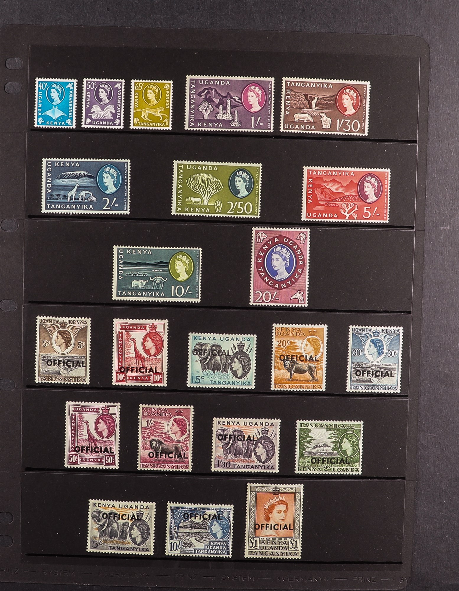 K.U.T. 1935 - 1962 COLLECTION of around 150 mint / some never hinged mint stamps on protective - Image 5 of 5