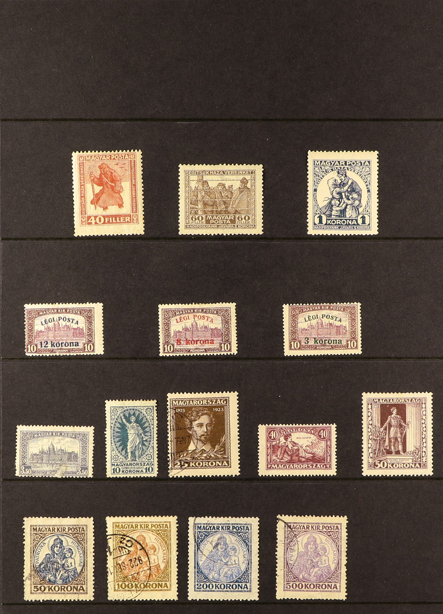 HUNGARY 1918 - 1938 COLLECTION of approx 900 mint & used stamps (often 1 of each) plus a few - Image 8 of 23