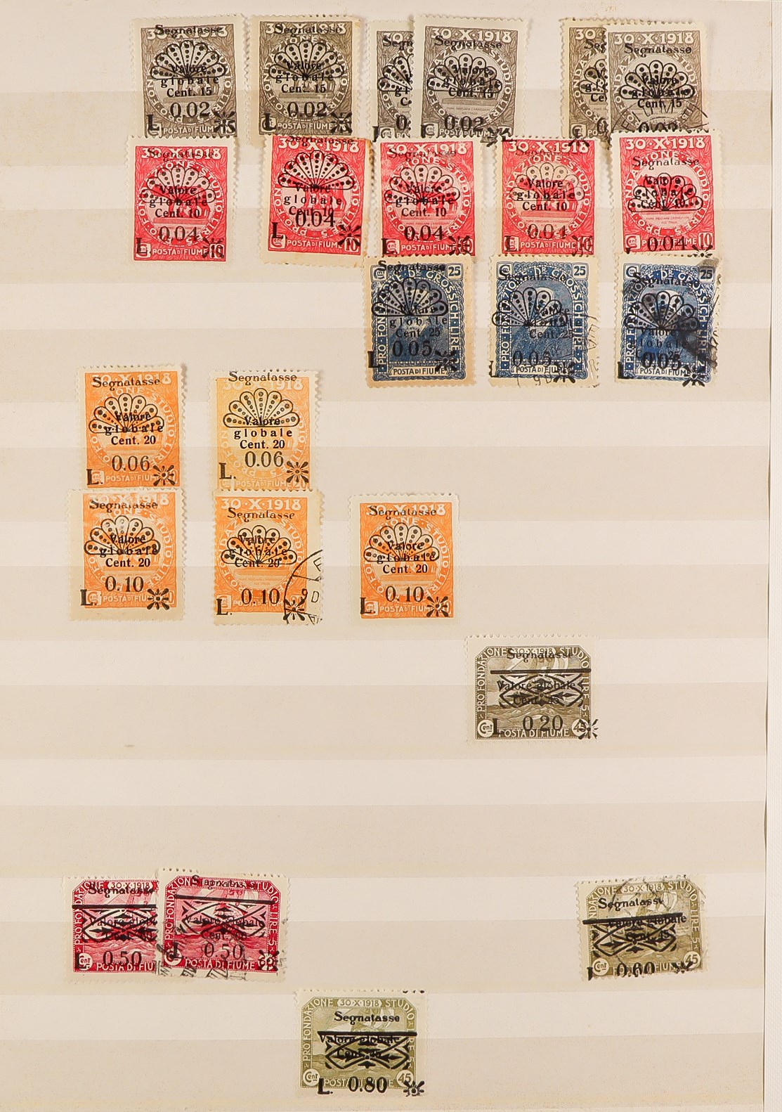 FIUME 1918 - 1924 ACCUMULATION of around 1500 mint & used stamps in stockbook, various overprints on - Image 14 of 29