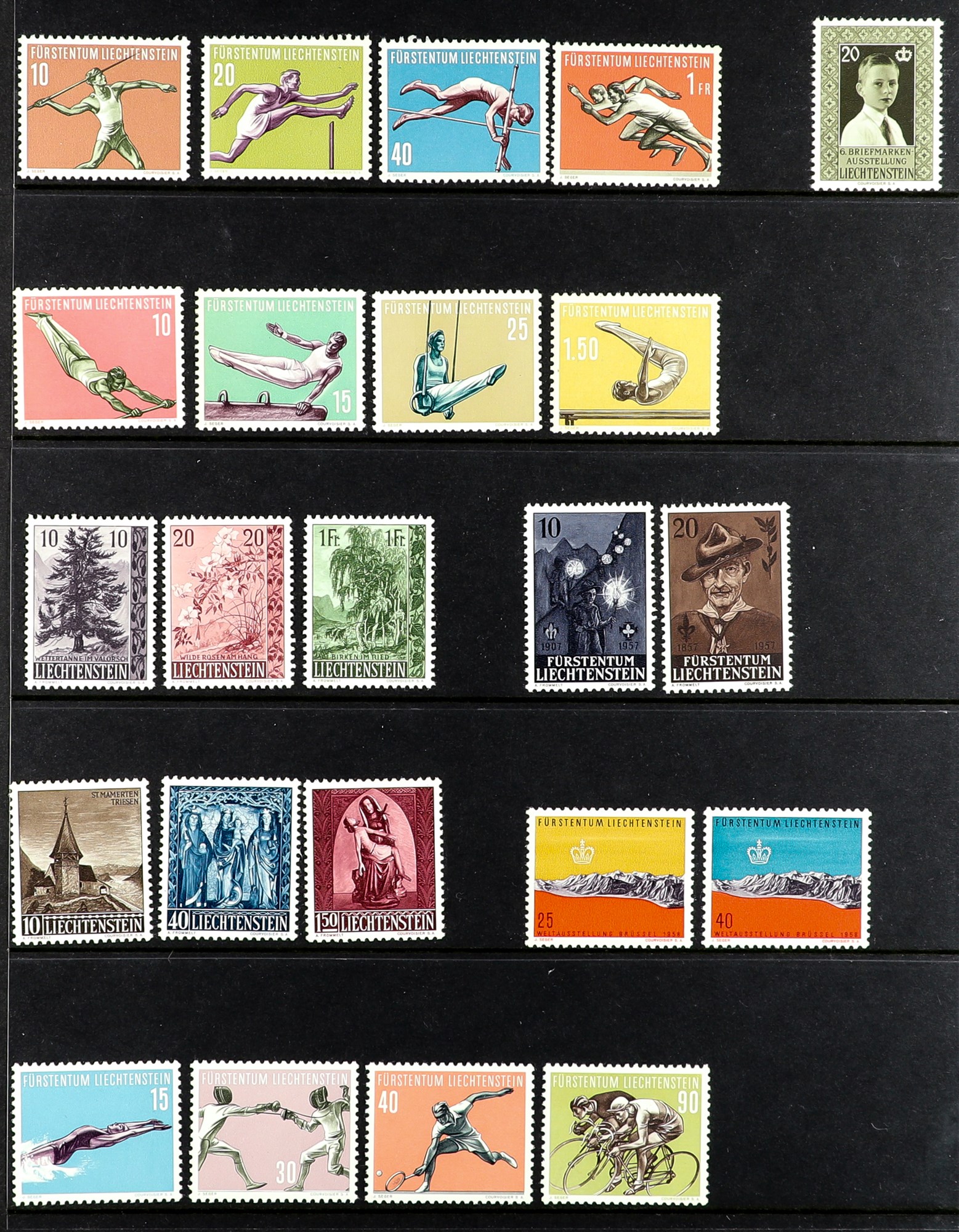 LIECHTENSTEIN 1938 - 1993 COLLECTION of 650+ never hinged mint stamps & 15 miniature sheets on - Image 6 of 11