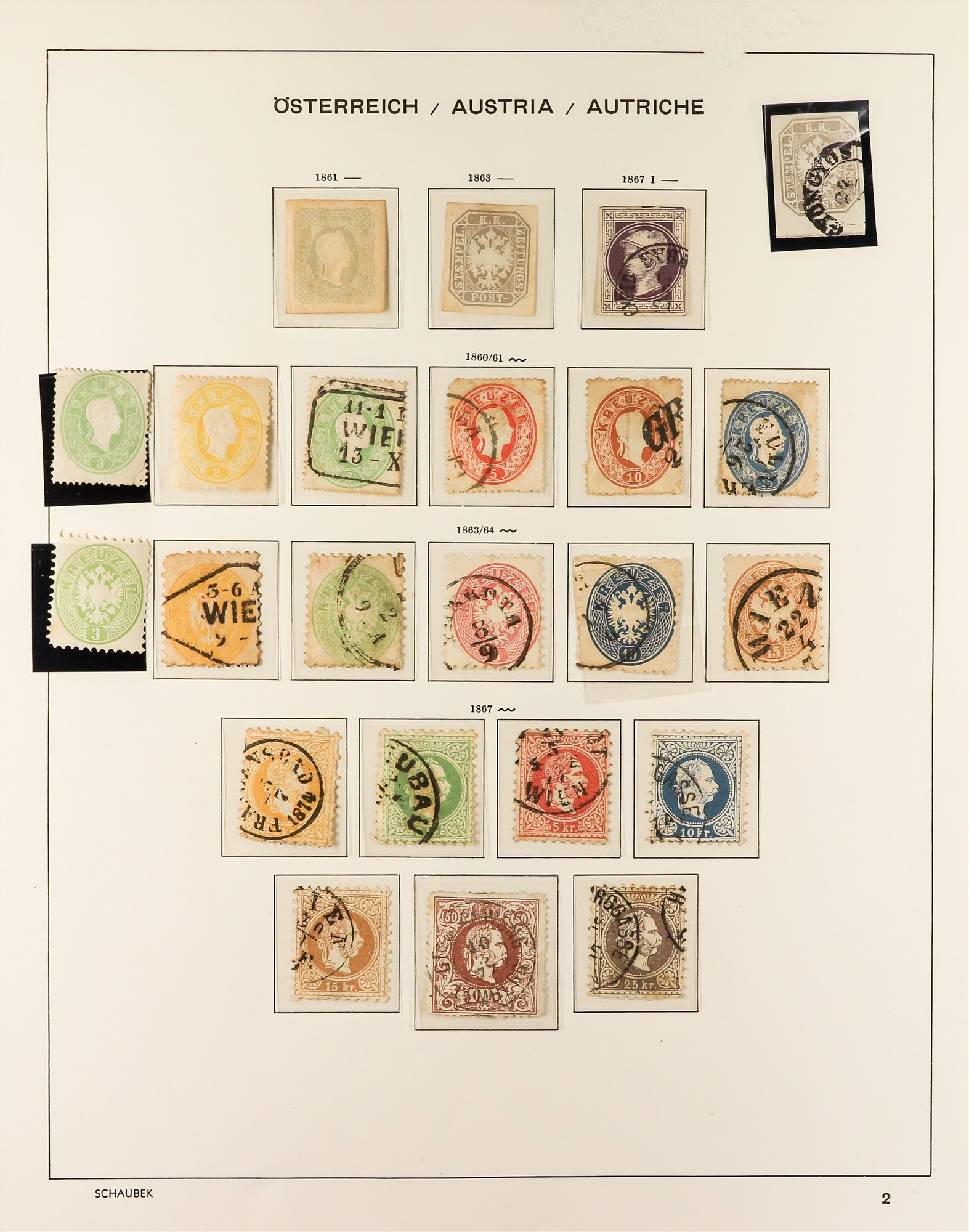 AUSTRIA 1850 - 1937 COLLECTION. of around 1000 mint & used stamps in Schaubek Austria hingeless - Image 4 of 29