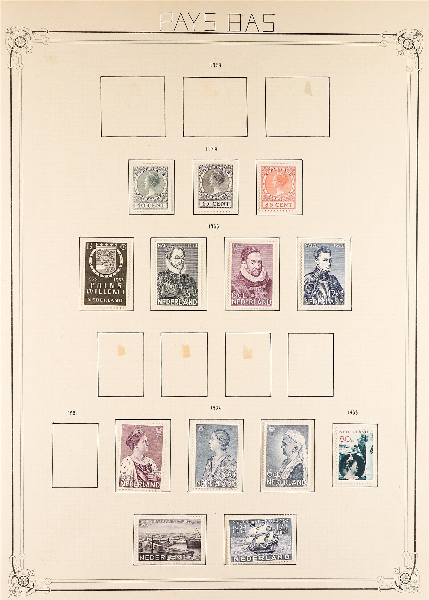 NETHERLANDS 1921 - 1939 MINT SETS collection on album pages, Michel €3000+ (110+ stamps) - Image 3 of 6