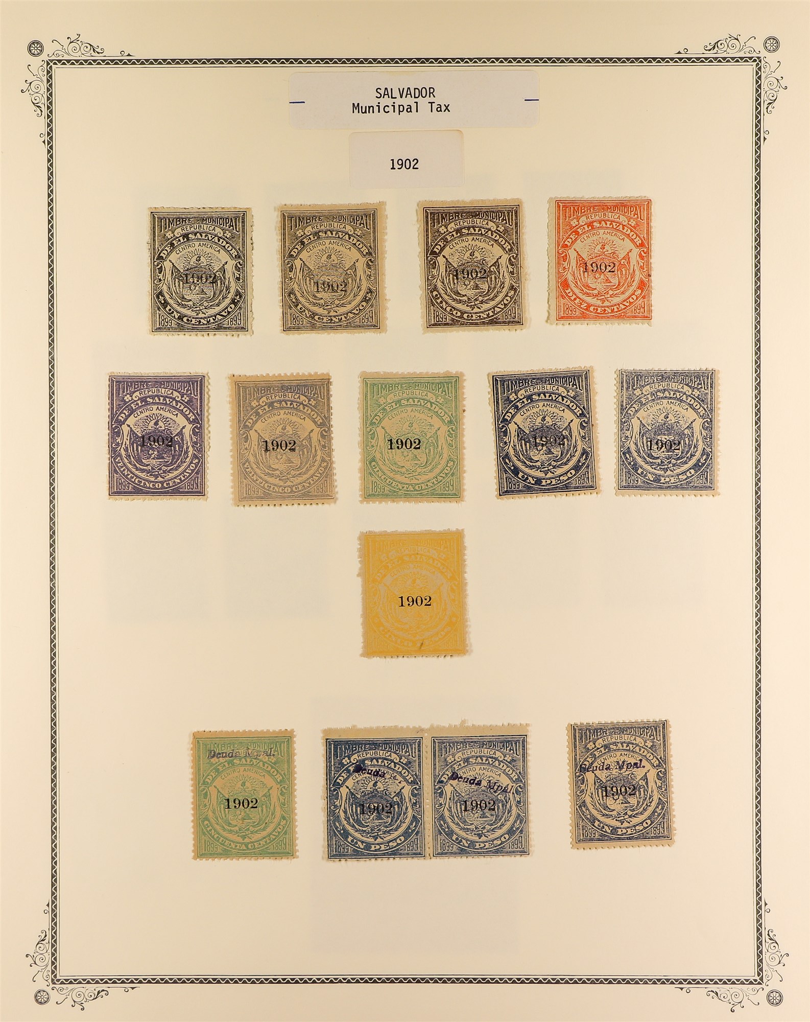 EL SALVADOR REVENUE STAMPS 1883 - 1925 mint & used collection of over 400 revenue stamps, on album - Image 18 of 27