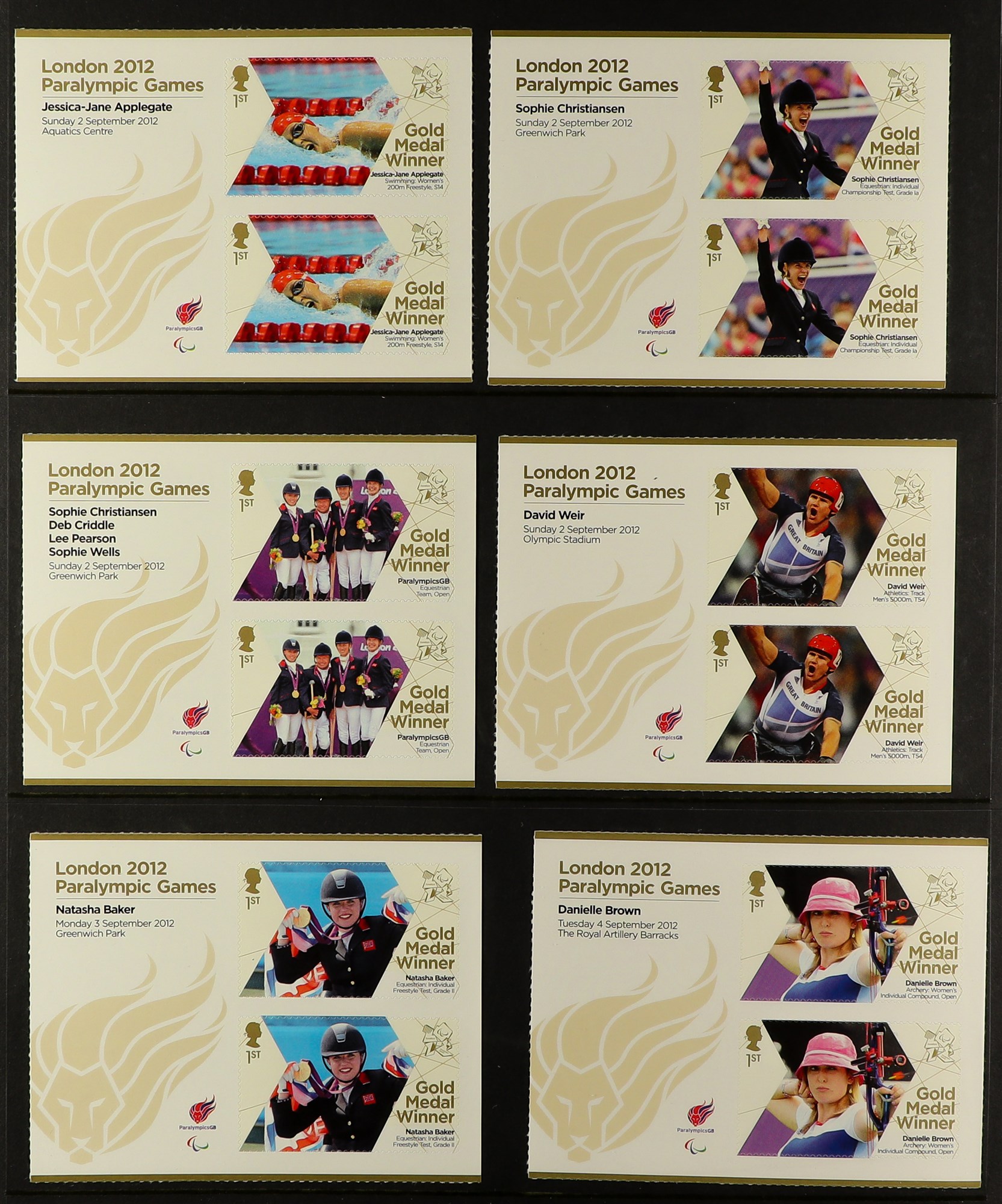 GB.ELIZABETH II NEVER HINGED MINT ASSEMBLY Includes 2012 Paralympic Gold Medal Winners sets incl - Image 4 of 12