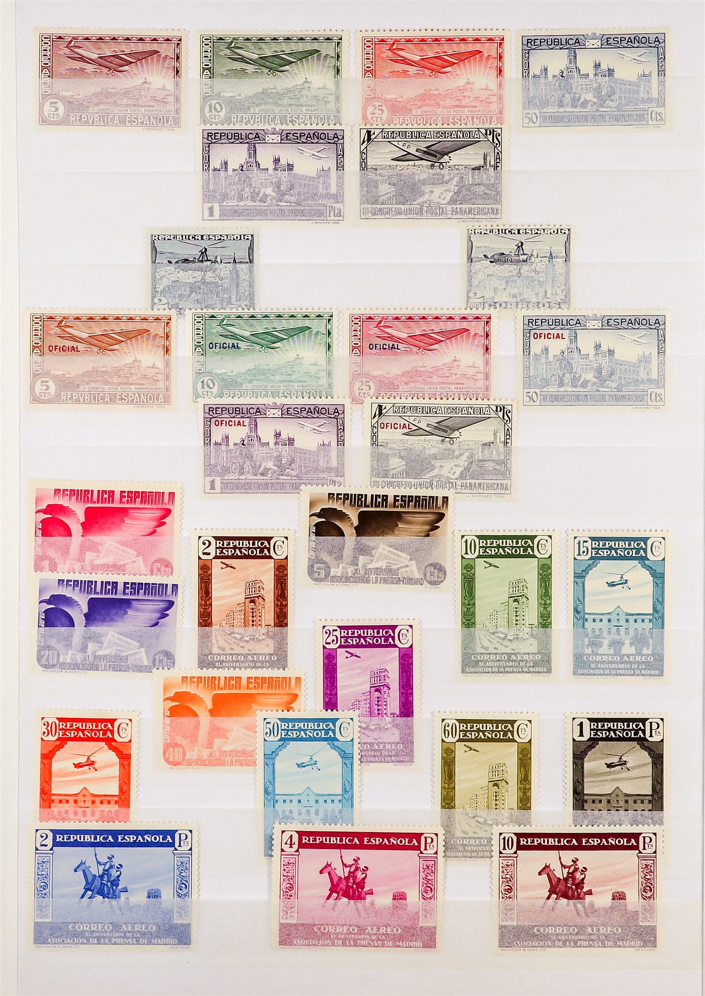 SPAIN 1920 - 1952 AIR POST STAMPS collection of over 150 mint stamps on protective pages, many sets. - Image 4 of 6