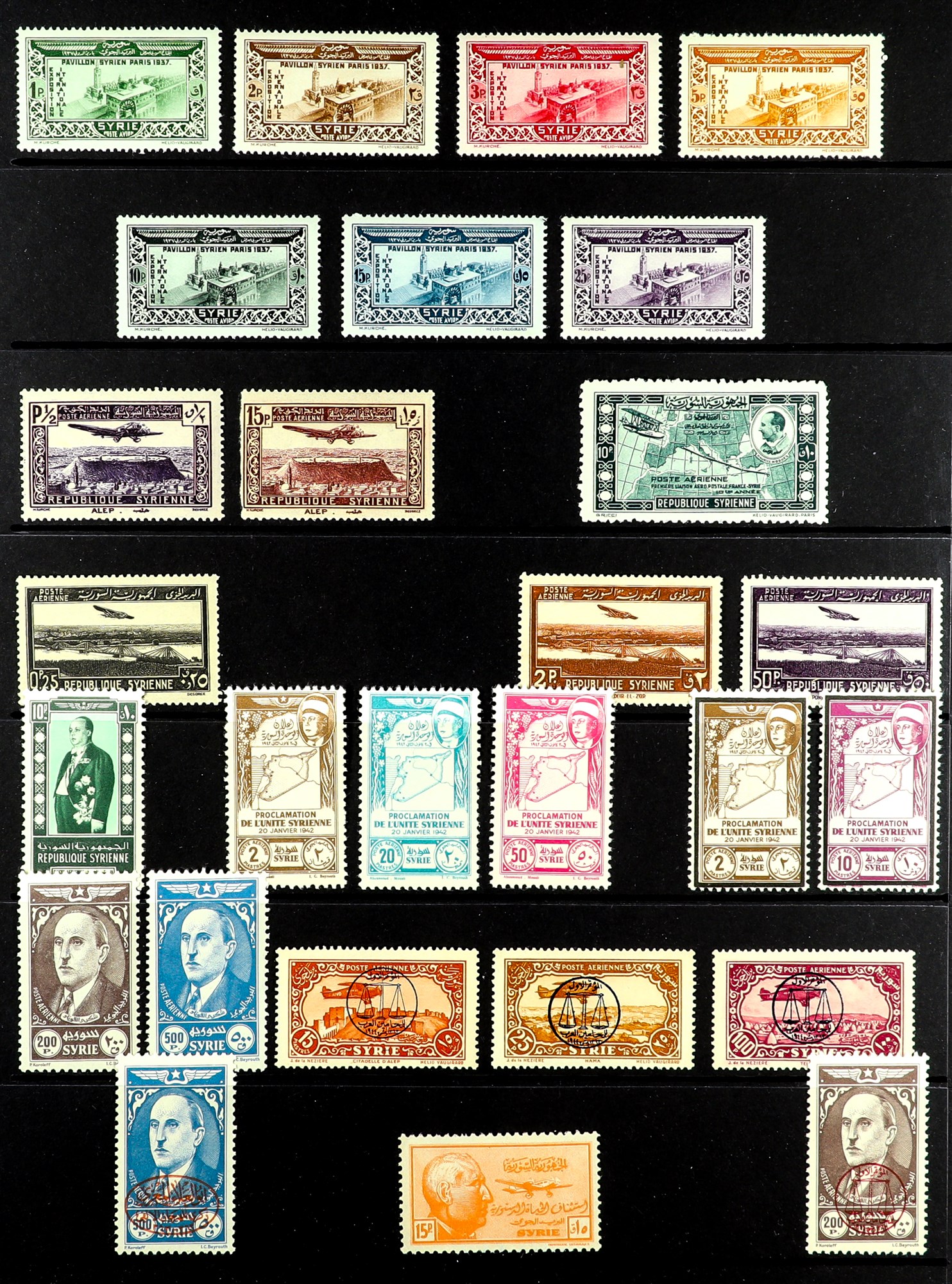 SYRIA 1934 - 1947 REPUBLIC COLLECTION of never hinged mint on protective pages, many high / top - Image 4 of 4
