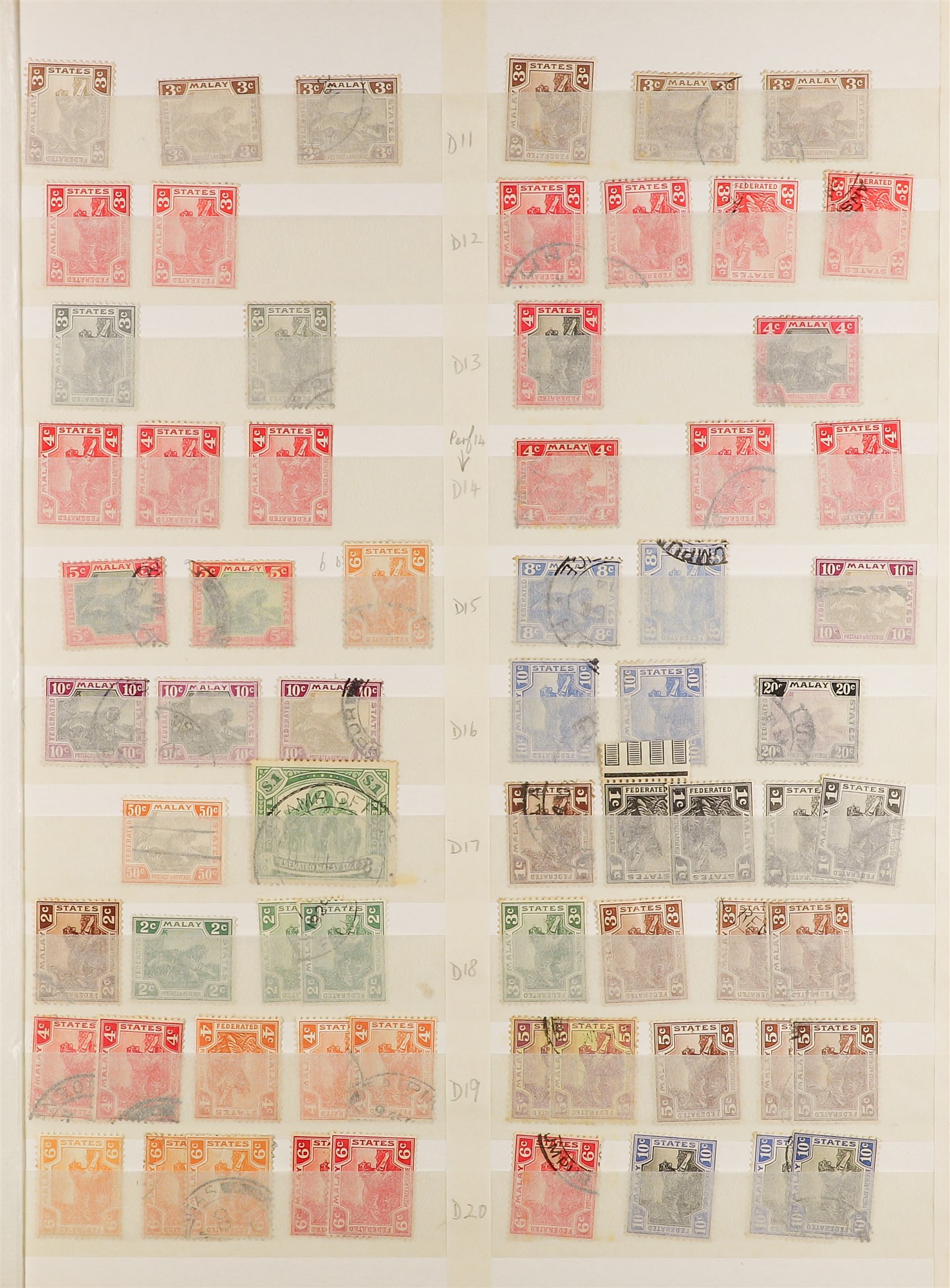 MALAYA-STRAITS SETT. 1867 - 1941 STOCK BOOK with mint and used stamps, 1867 3c on 1a, 8c on 2a & 32c - Image 7 of 10
