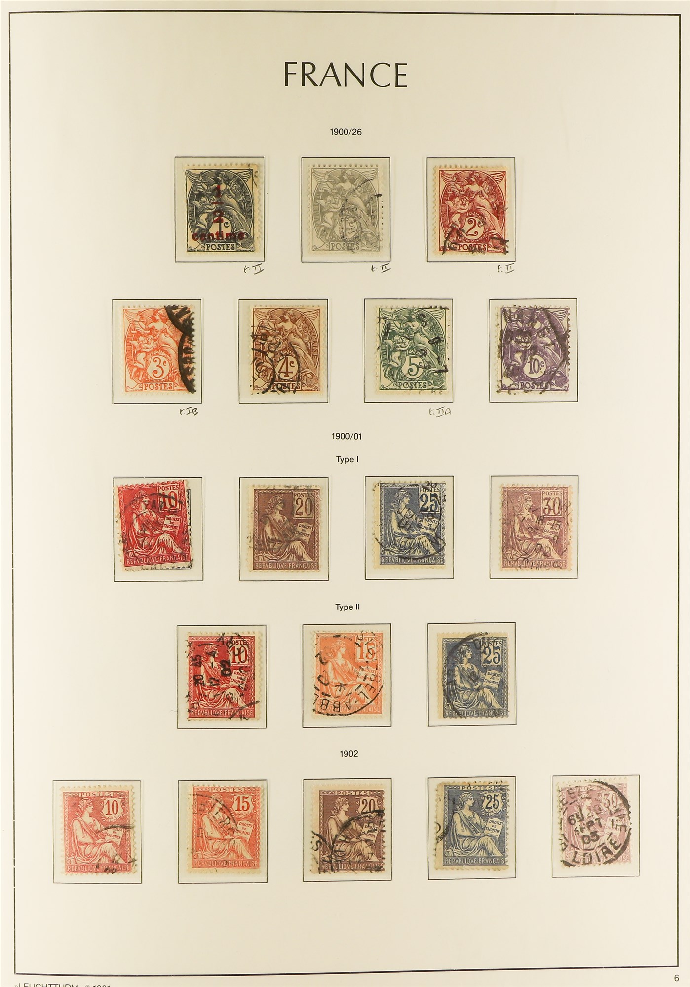 FRANCE 1900 - 1949 USED COLLECTION in a hingeless Lighthouse France album, near-complete for the