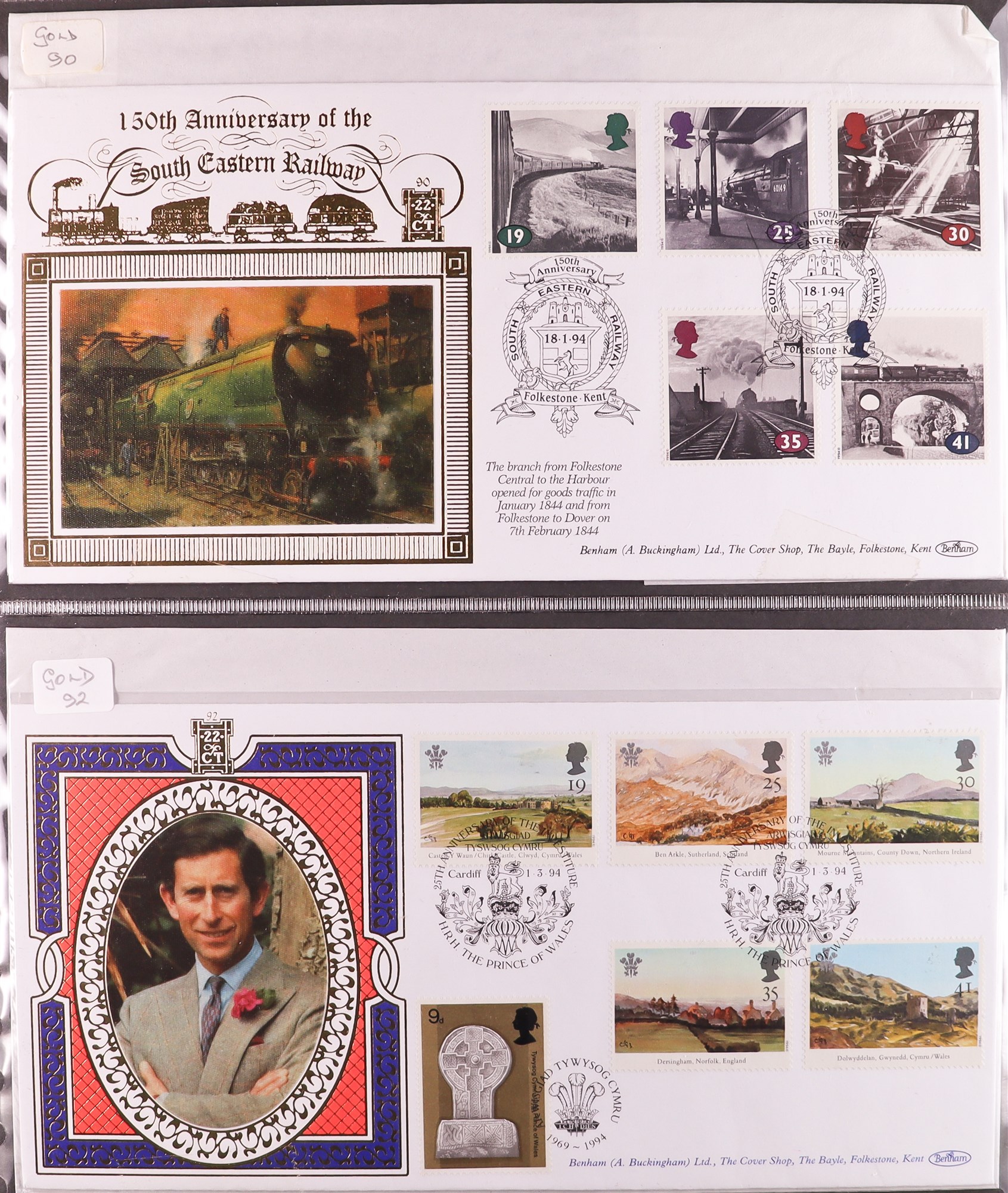 GB. COVERS & POSTAL HISTORY BENHAM 'GOLD 500' COVERS 1994 - 2000 Collection of 40 covers in Benham