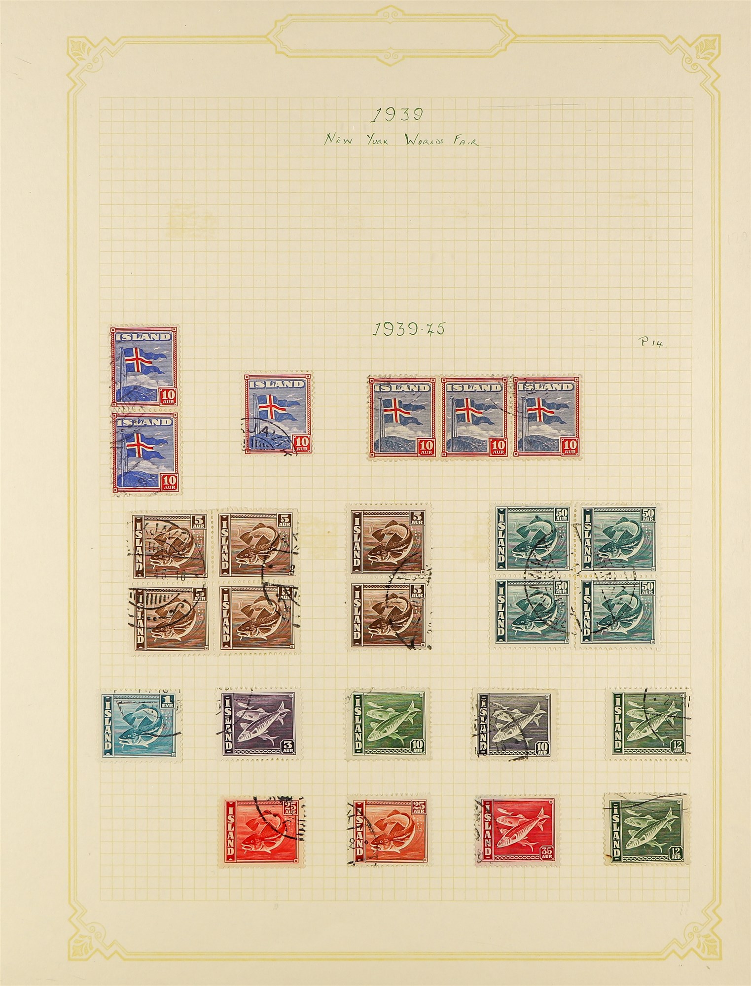 ICELAND 1901 - 1976 COLLECTION of over 700 used stamps on album pages, chiefly complete sets. Cat £ - Image 11 of 26