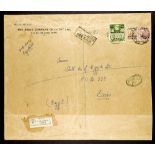 BR. OCC. ITAL. COL. TRIPOLITANIA 1948 (4 Oct) large env registered to Cairo bearing the 10m on 5d,