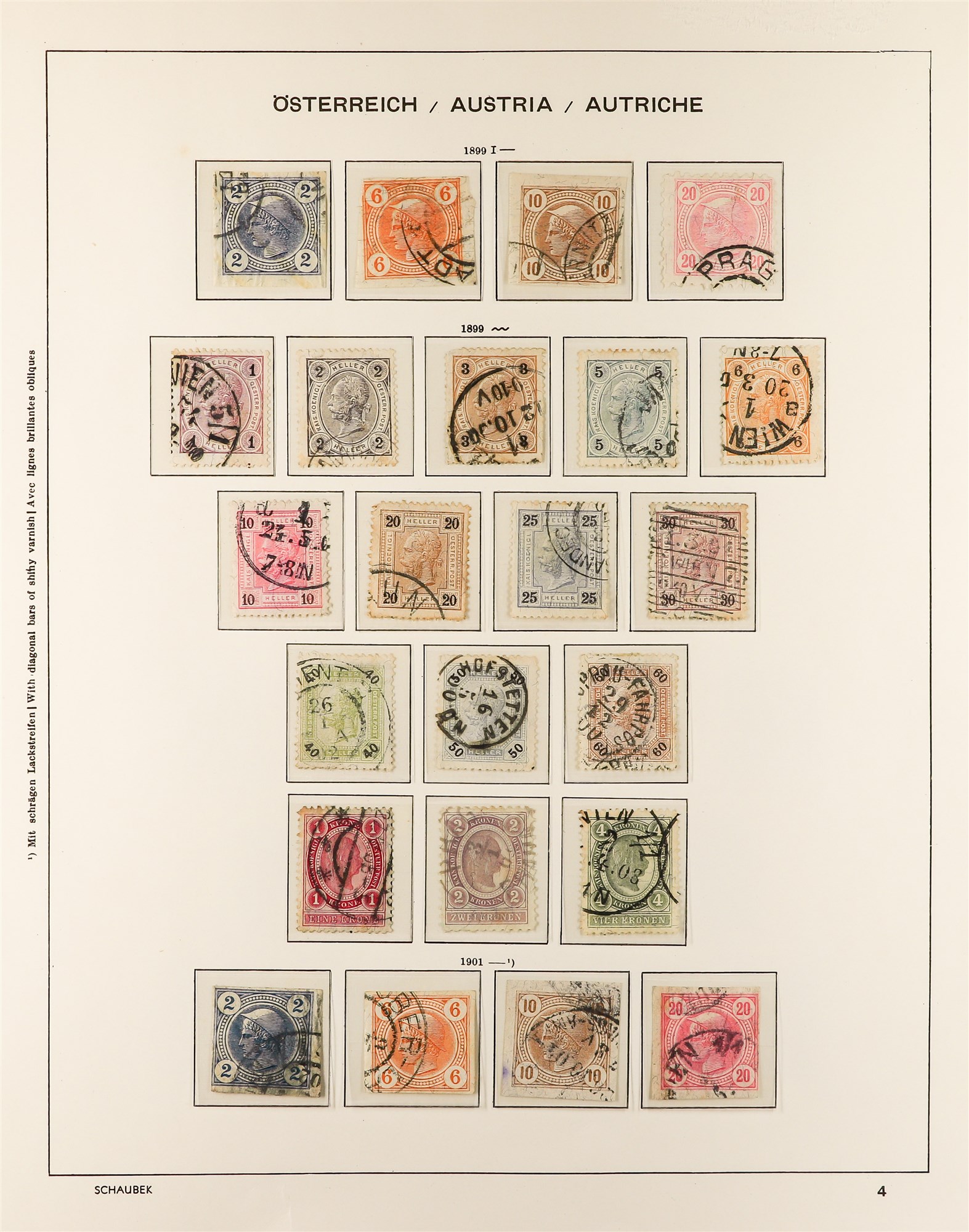 AUSTRIA 1850 - 1937 COLLECTION. of around 1000 mint & used stamps in Schaubek Austria hingeless - Image 8 of 29