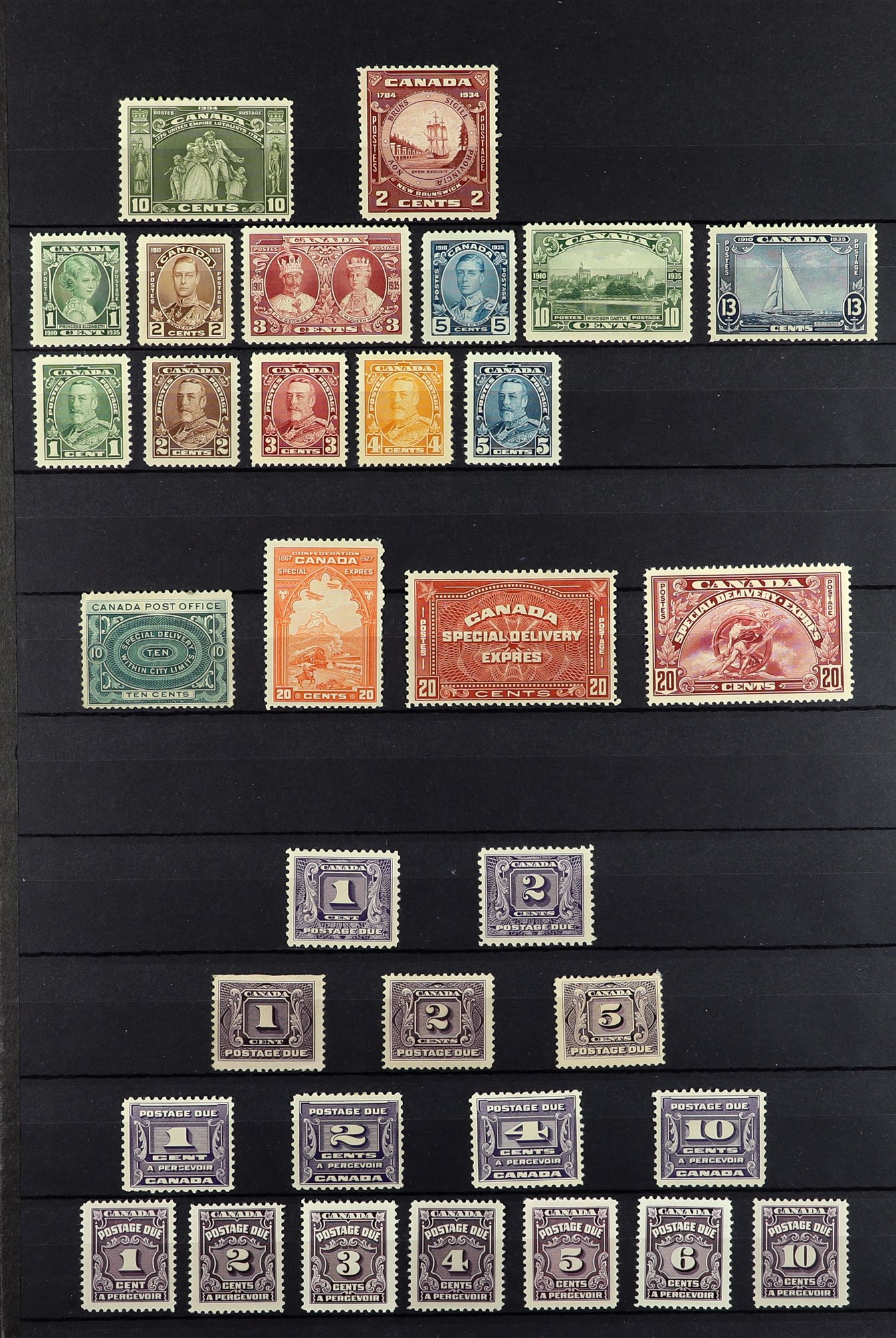 CANADA 1912 - 1936 MINT COLLECTION of 85+ stamps on protective pages, note 1911-31 Admirals to 20c & - Image 2 of 2