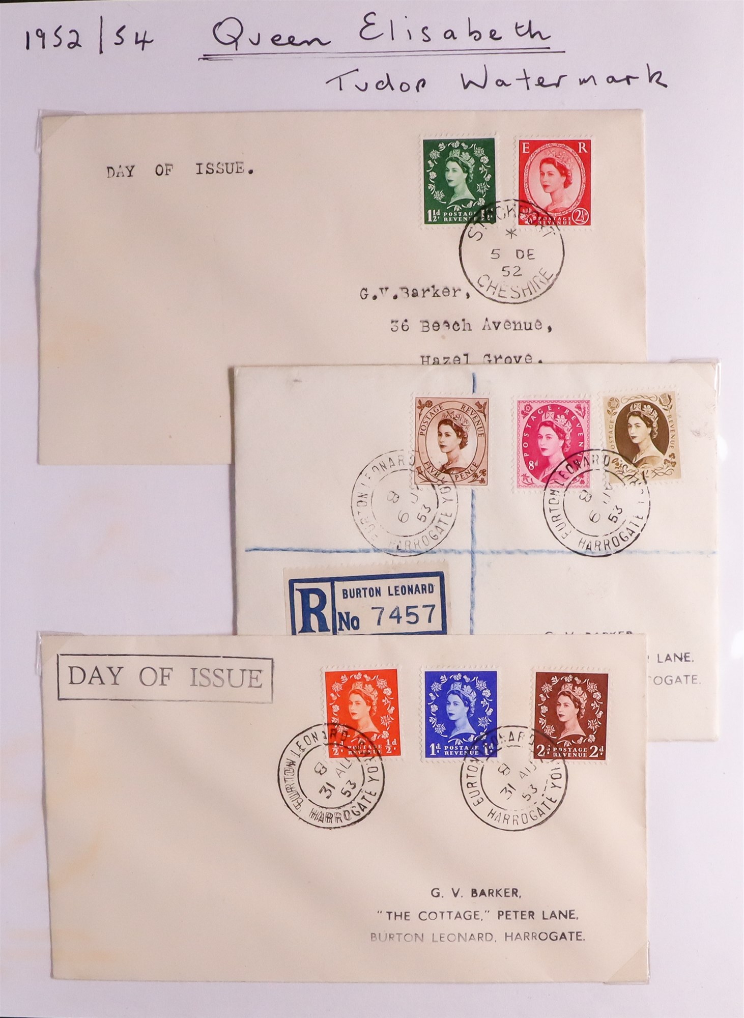 GB.FIRST DAY COVERS 1952-54 Wilding definitives wmk Tudor Crown complete set 17 values (issued on - Image 2 of 2