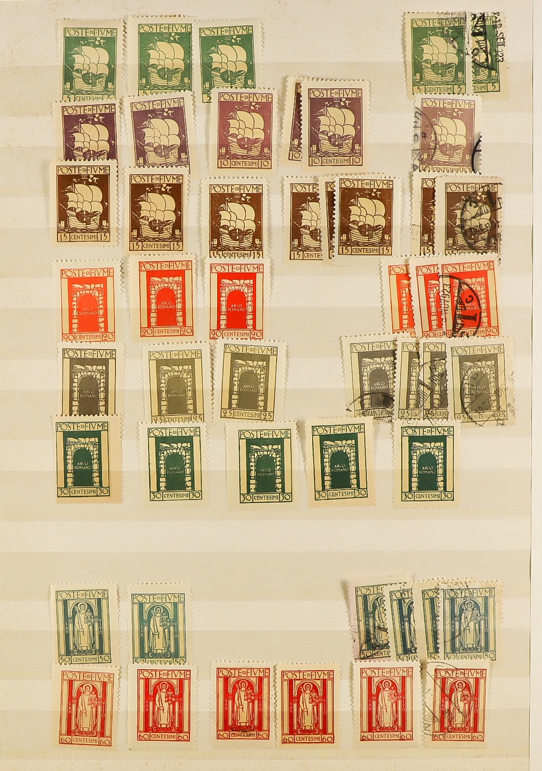 FIUME 1918 - 1924 ACCUMULATION of around 1500 mint & used stamps in stockbook, various overprints on - Image 18 of 29