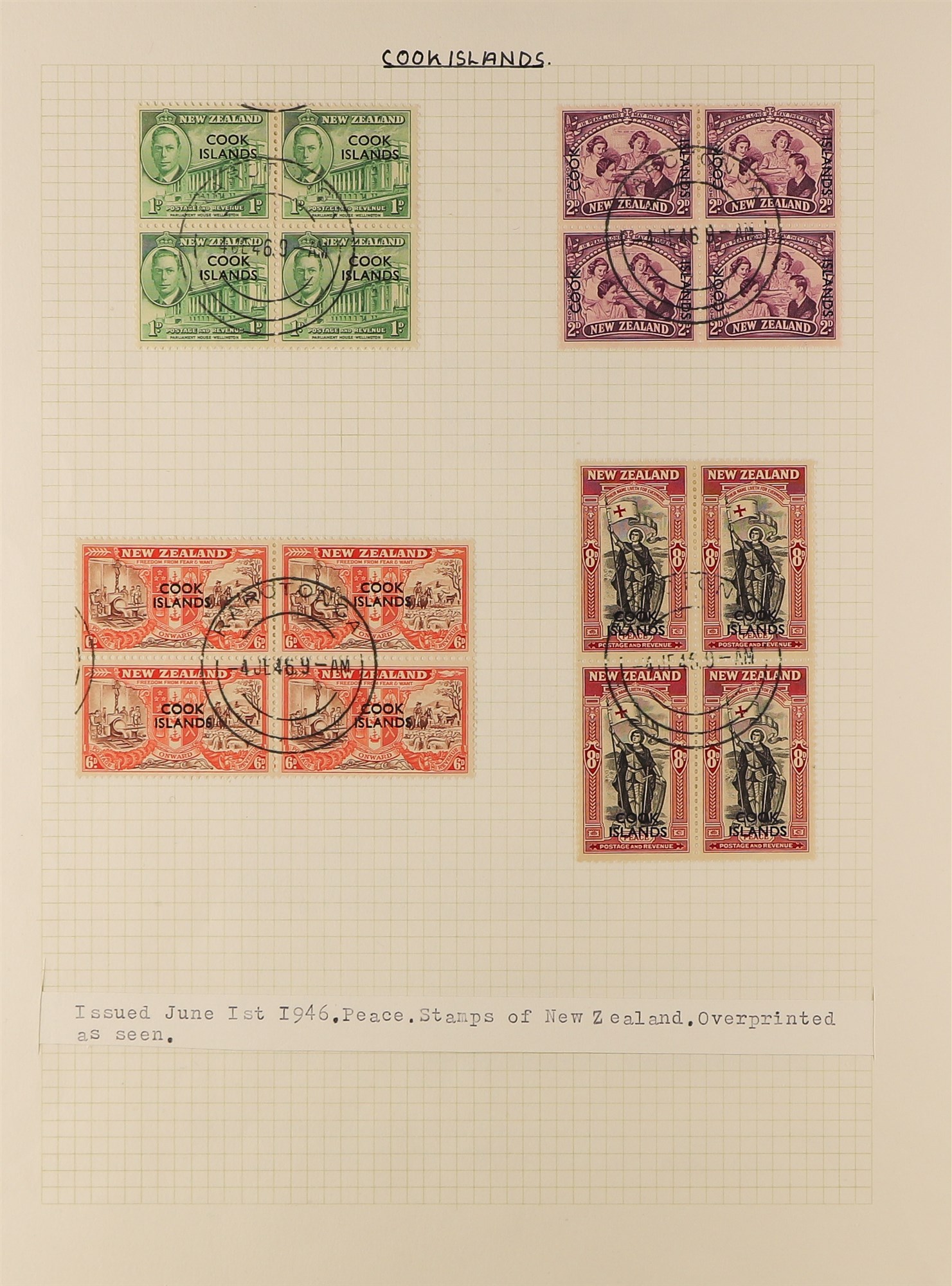 COOK IS. 1899 - 1965 COLLECTION of around 100 mint & used stamps on album pages, note 1899-00 1d - Image 13 of 15