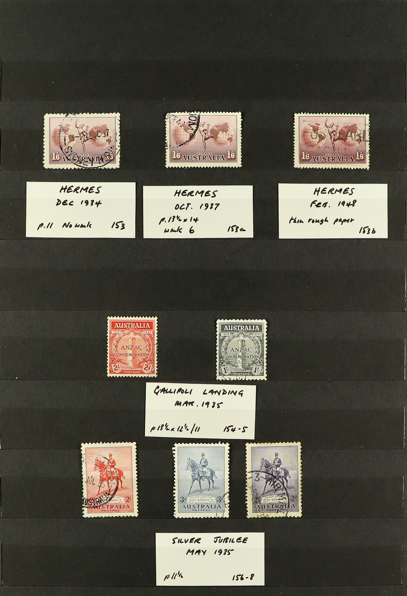 AUSTRALIA 1914 -1936 COLLECTION of 42 used stamps, a complete run of commemorative sets to 1936, - Image 3 of 6