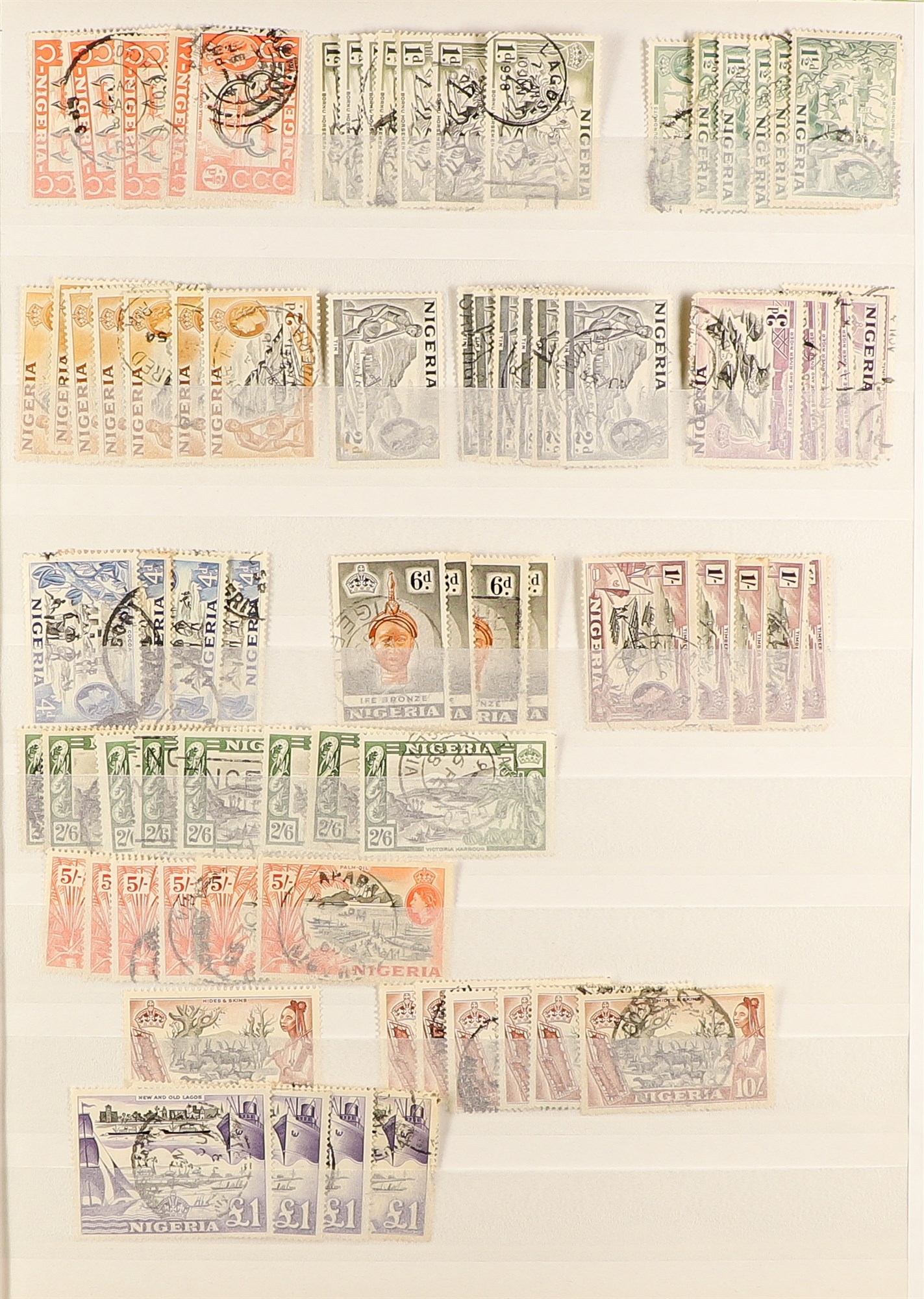 NIGERIA 'THE NIGERIAS' many 100's of mint & used stamps on protective pages from Niger Coast, Lagos, - Bild 13 aus 17