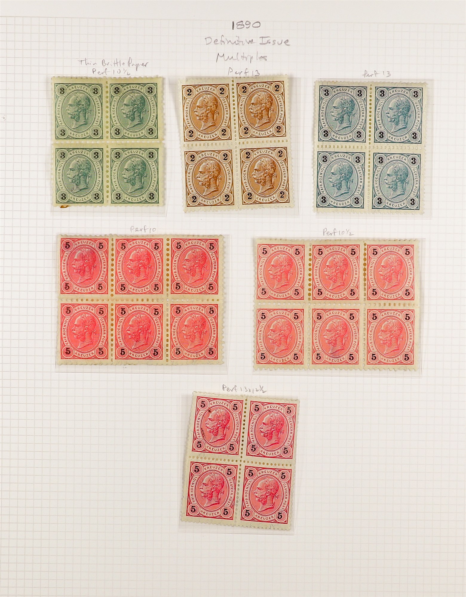 AUSTRIA 1890 - 1907 FRANZ JOSEF DEFINITIVES collection of over 180 mint / some never hinged mint - Image 4 of 11