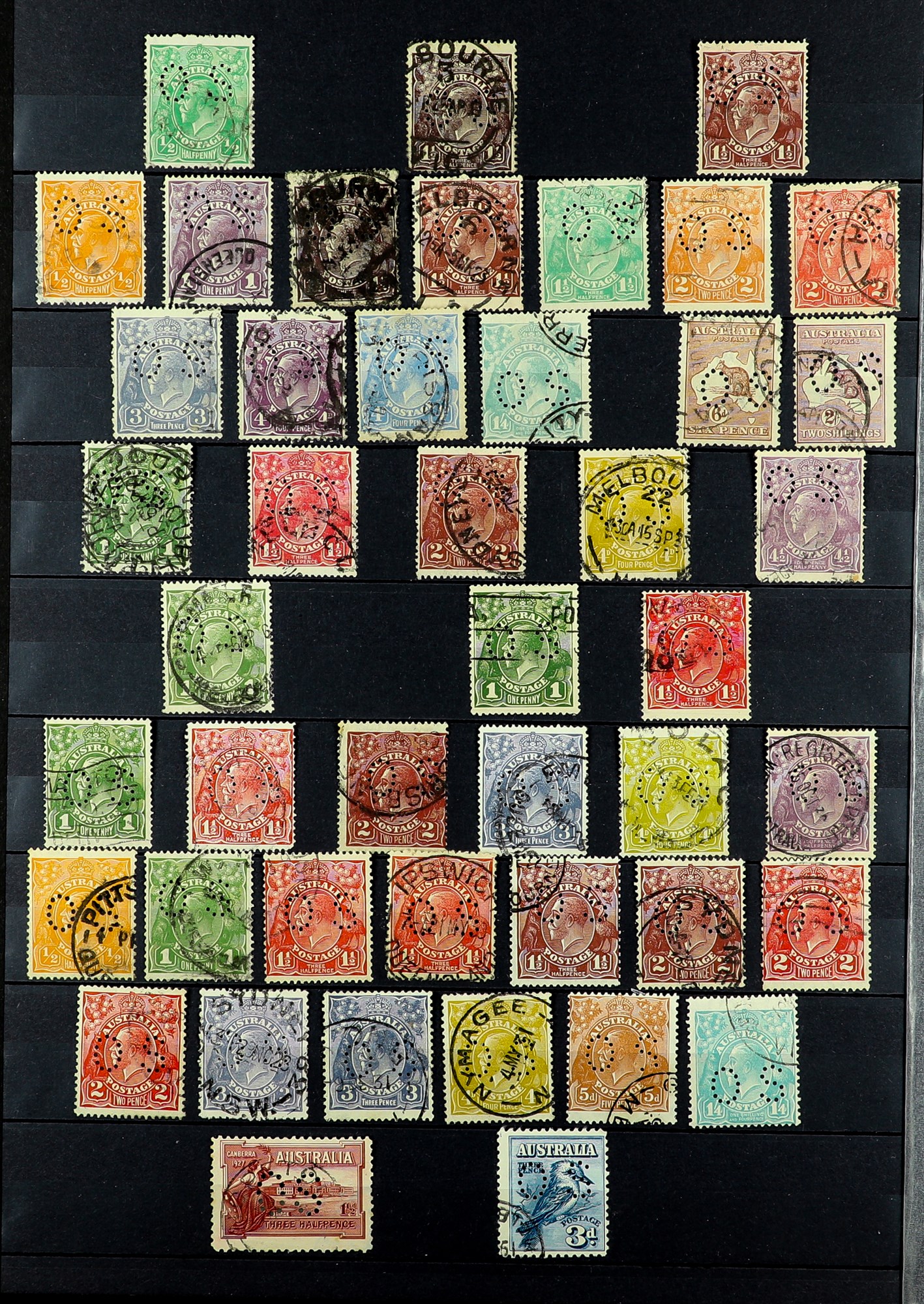 AUSTRALIA OFFICIALS 1913 - 1933 USED COLLECTION with many sets and higher values, on protective - Image 2 of 3