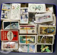 CIGARETTE AND TEA CARD HOARD. Many 1000s of cards in boxes, tins and tubs. Mainly loose but some