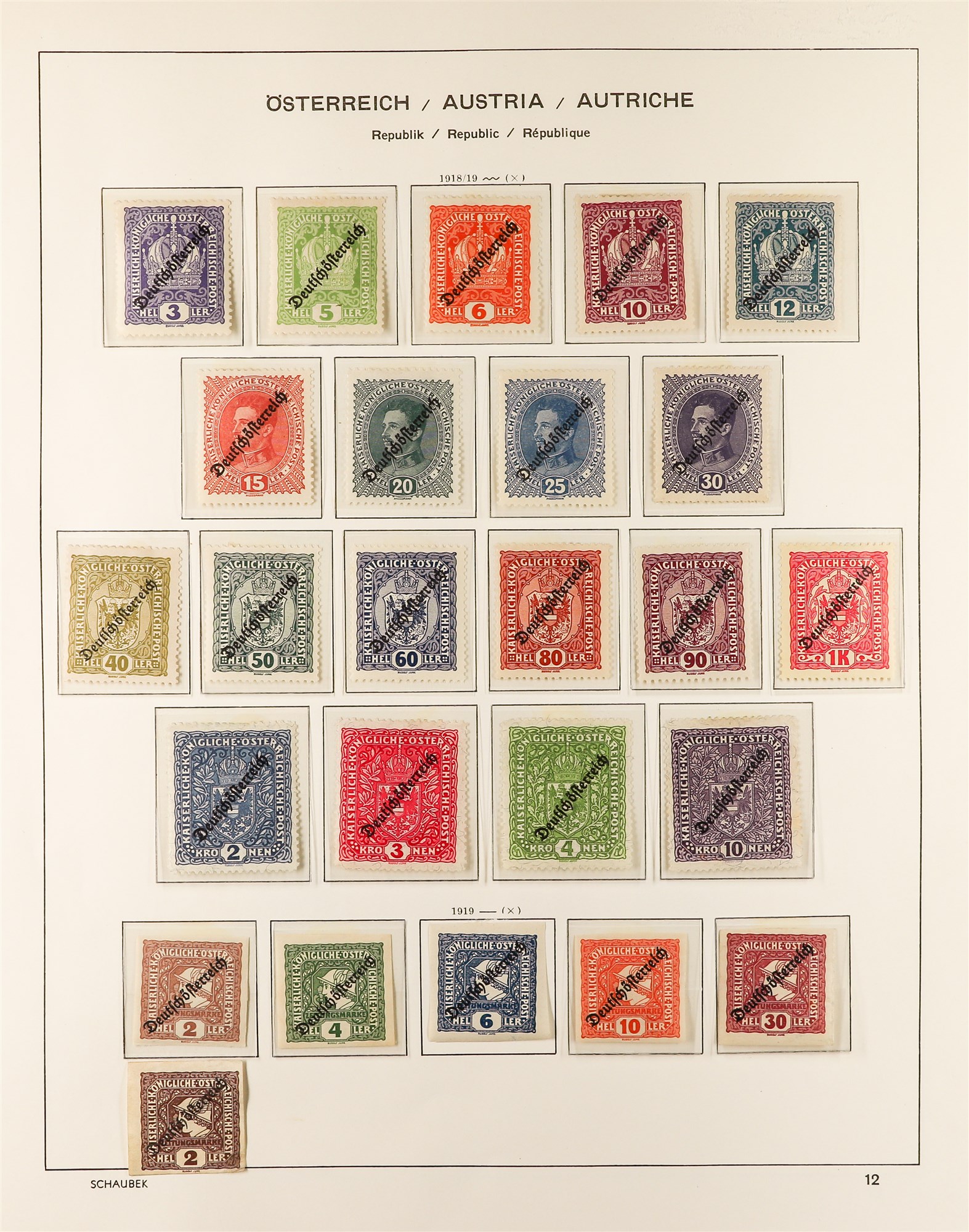 AUSTRIA 1850 - 1937 COLLECTION. of around 1000 mint & used stamps in Schaubek Austria hingeless - Image 14 of 29