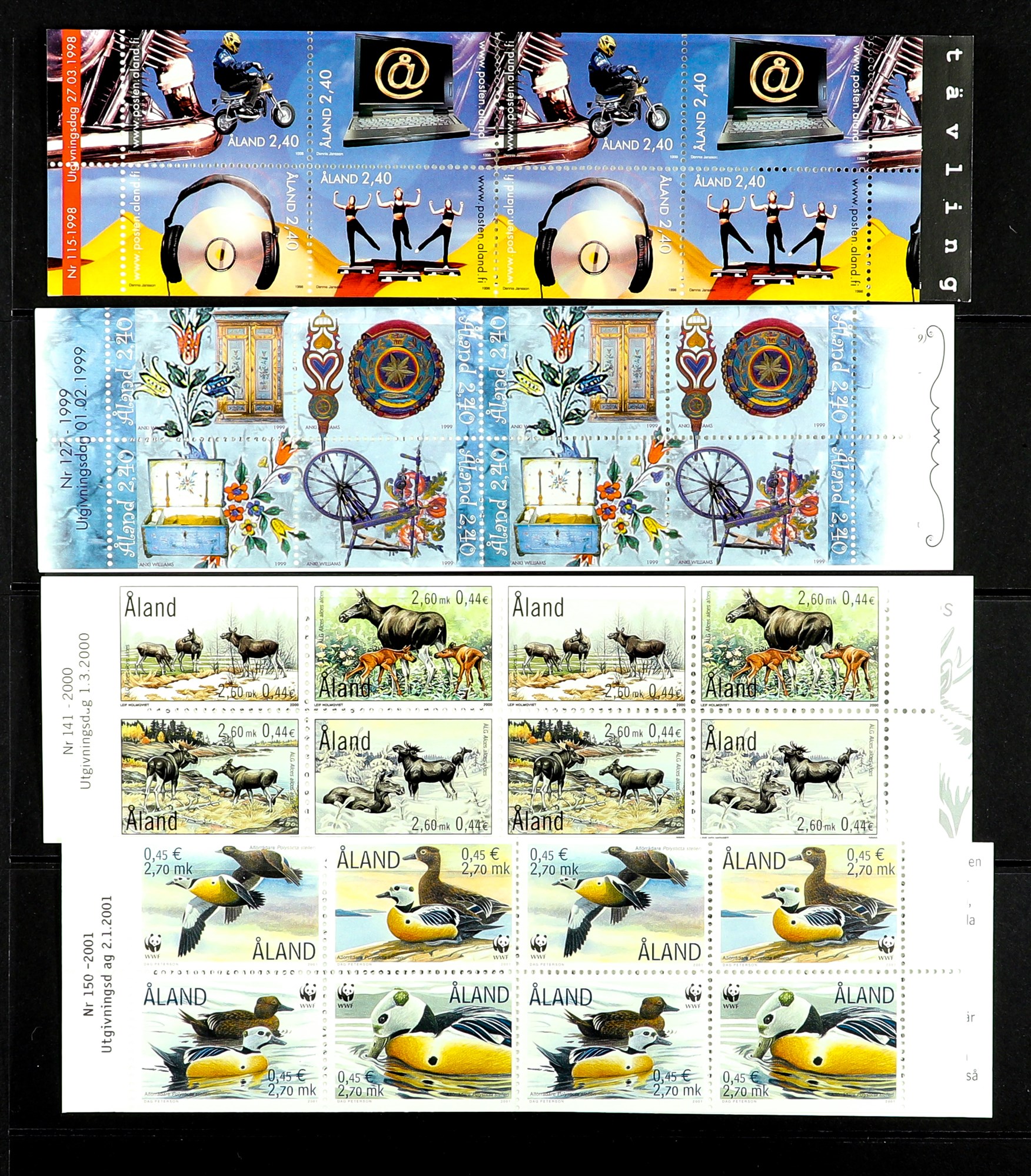 ALAND ISLANDS 1984 - 2001 COLLECTION complete for the period in never hinged mint blocks 4, also all - Image 9 of 12