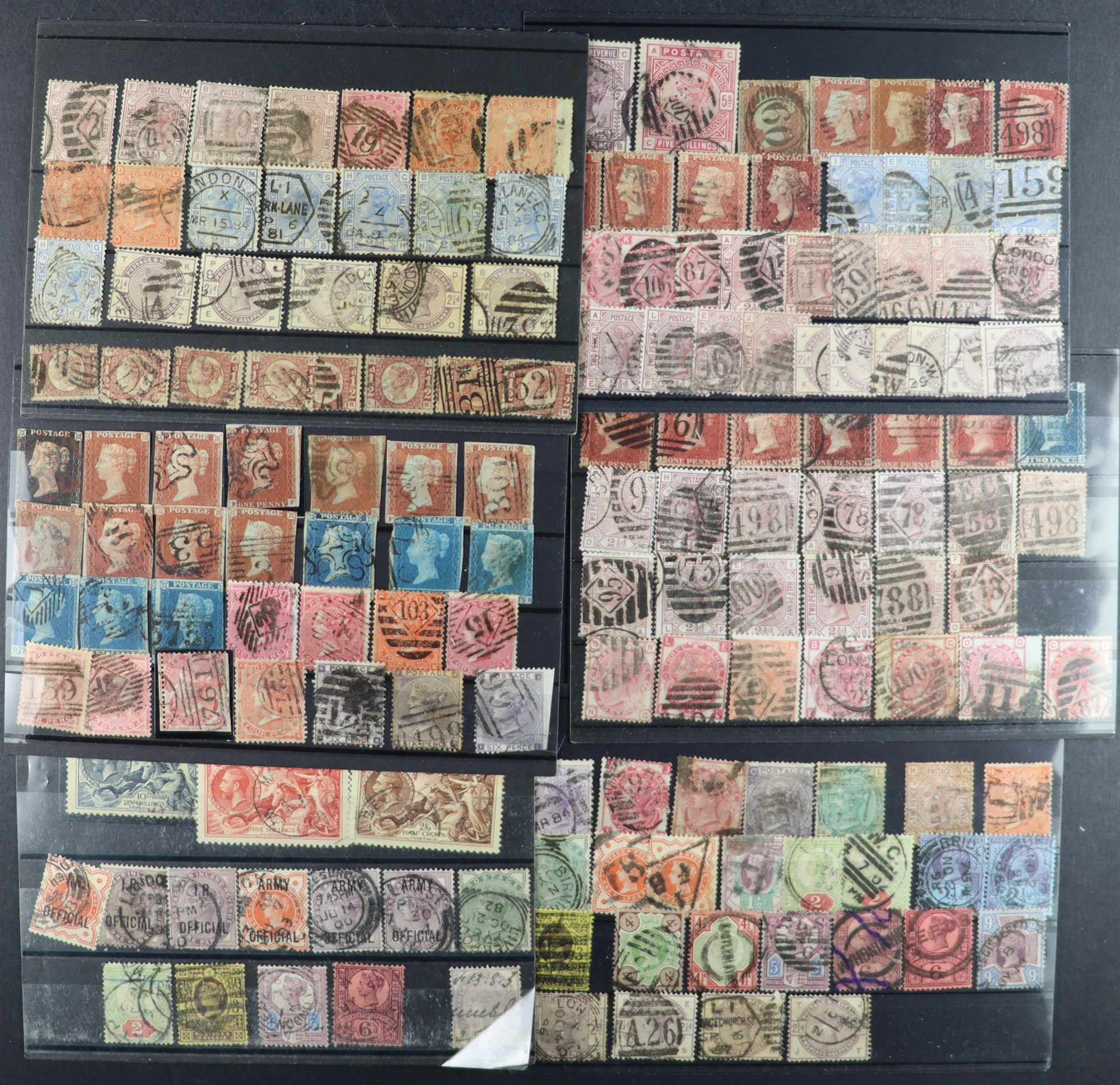 GREAT BRITAIN 1840-1950's USED ACCUMULATION on stock cards & pages, includes 1840 1d Penny Blacks ( - Image 2 of 21