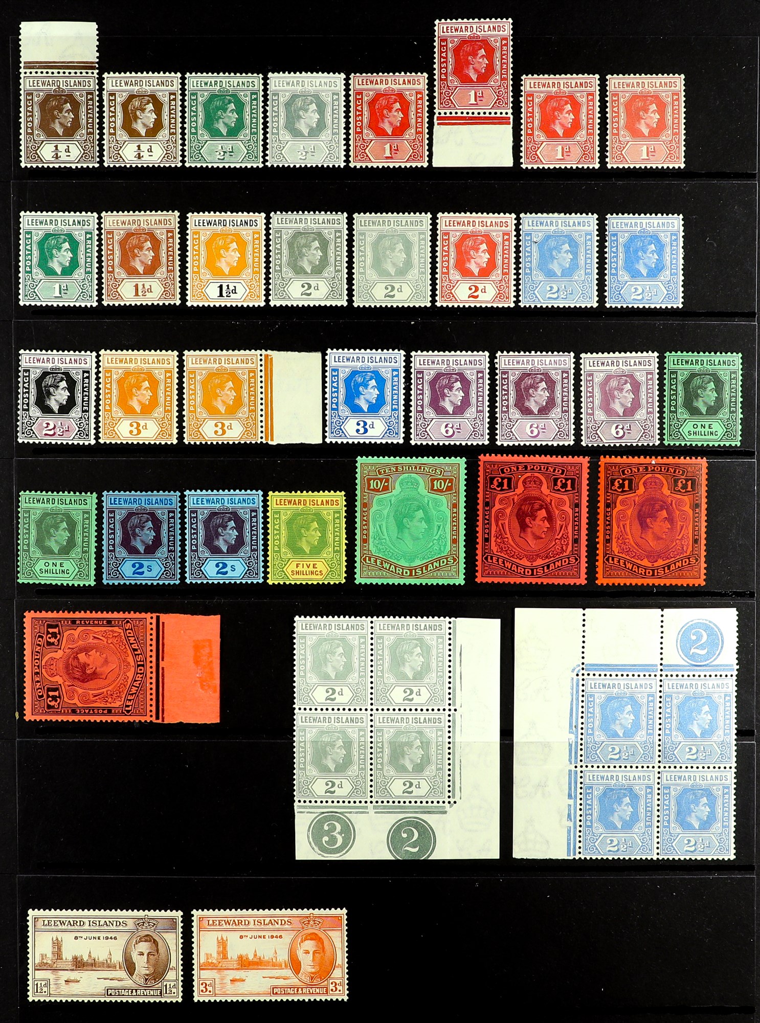 LEEWARD IS. 1890 - 1954 MINT COLLECTION of around 180 stamps on protective pages, comprehensive incl - Image 3 of 4