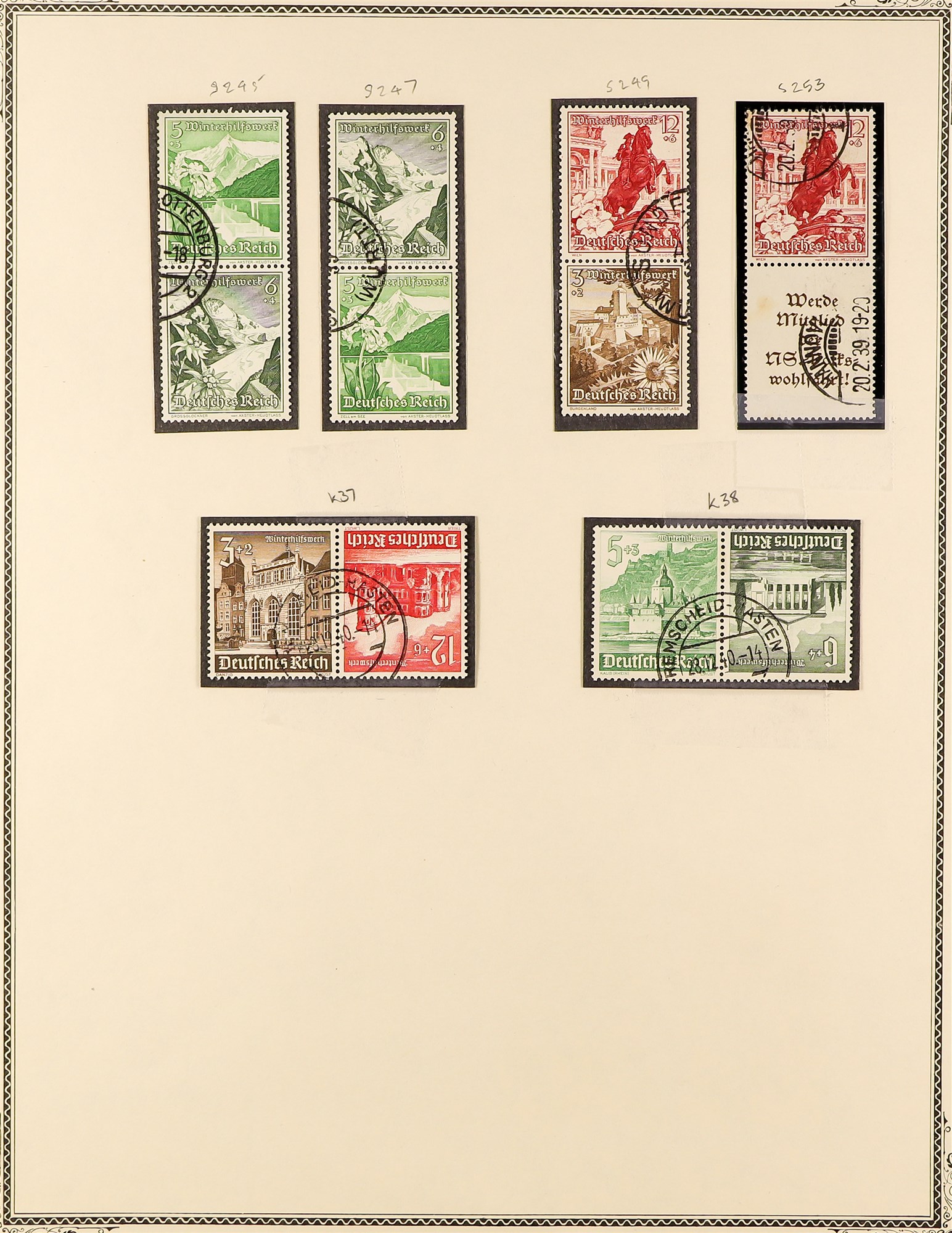 GERMANY 1932 - 1941 SE-TENANT AND TETE-BECHE collection of over 85 used multiples, each with - Image 6 of 6