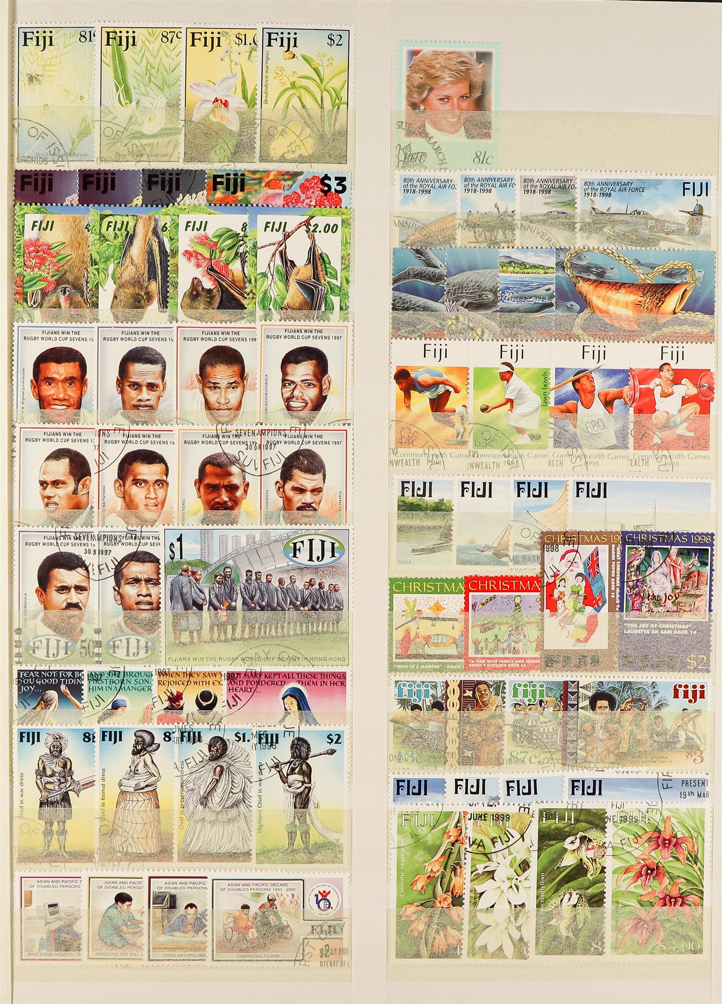 FIJI 1953 - 2000 COLLECTION of 800+ used stamps, near-complete for the period (SG 278 - 1096) with - Image 7 of 14