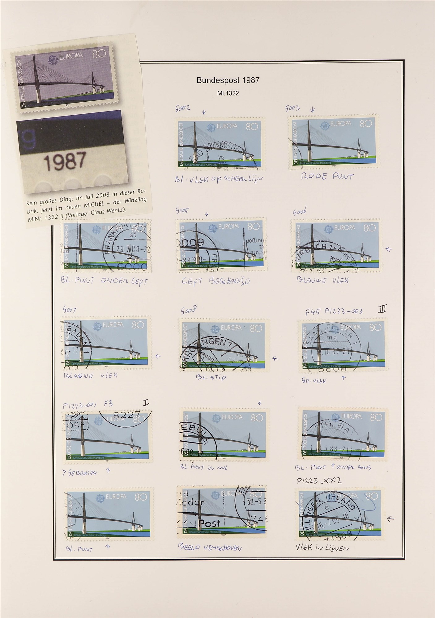 GERMANY WEST 1980 - 1989 SPECIALIZED COLLECTION of 800+ mint, never hinged mint and used stamps, - Image 2 of 10