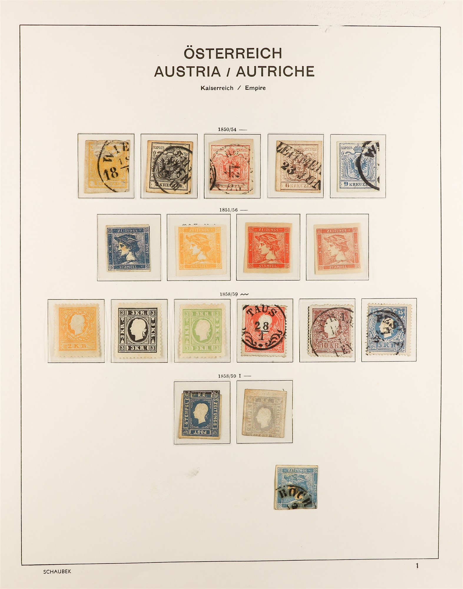 AUSTRIA 1850 - 1937 COLLECTION. of around 1000 mint & used stamps in Schaubek Austria hingeless - Image 2 of 29