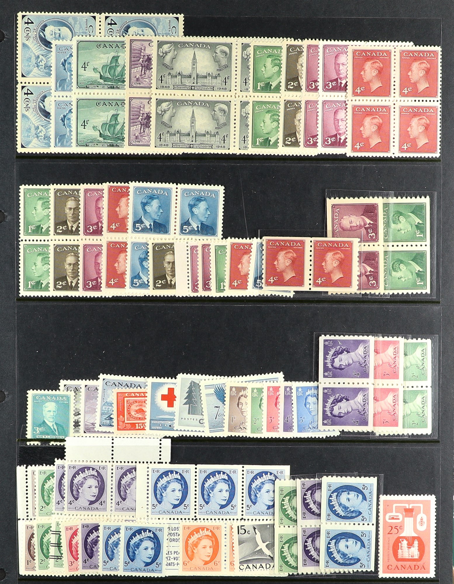 CANADA 1927 - 1898 NEVER HINGED MINT COLLECTION of around 900 stamps, note coils, air mails, Special