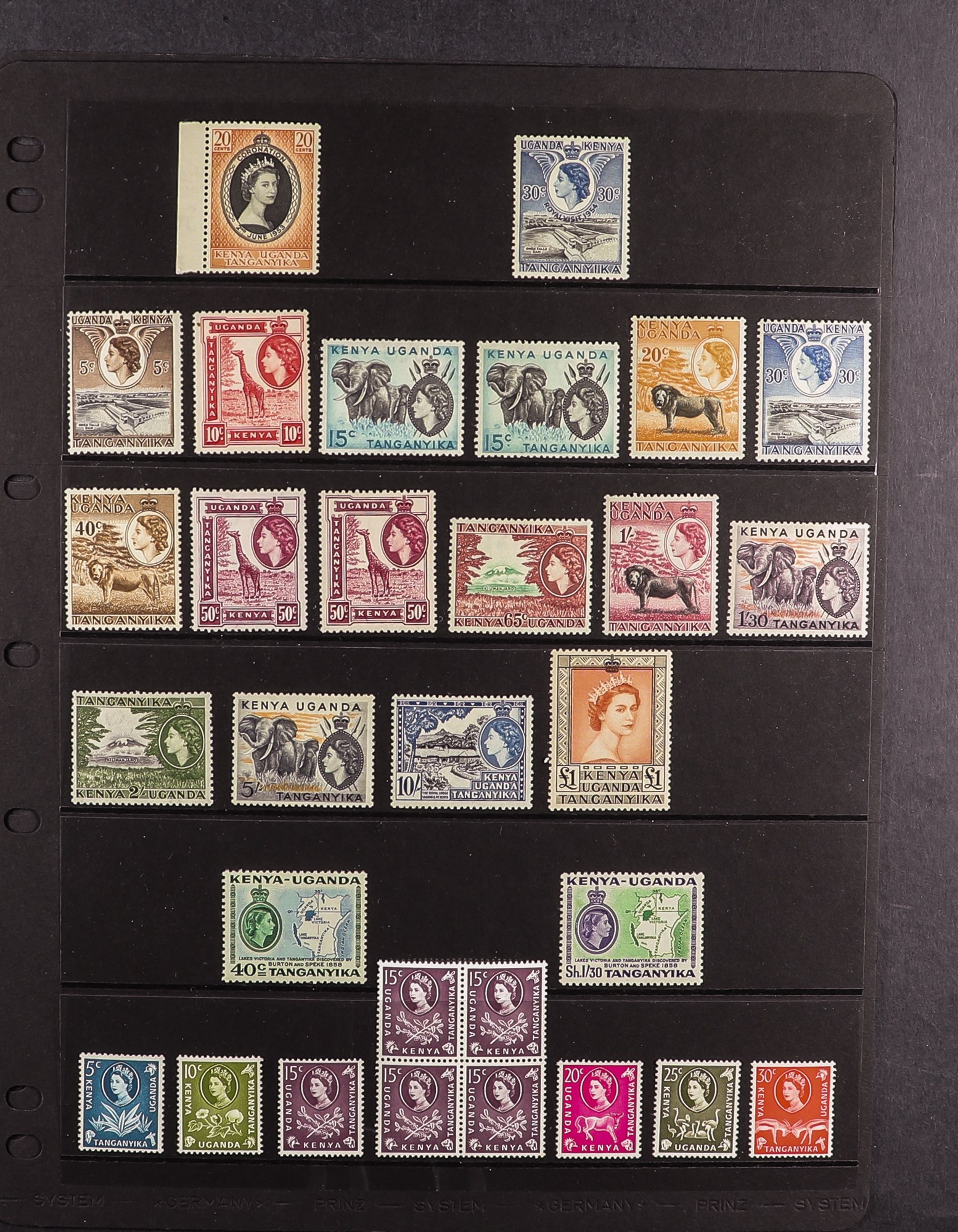 K.U.T. 1935 - 1962 COLLECTION of around 150 mint / some never hinged mint stamps on protective - Image 4 of 5