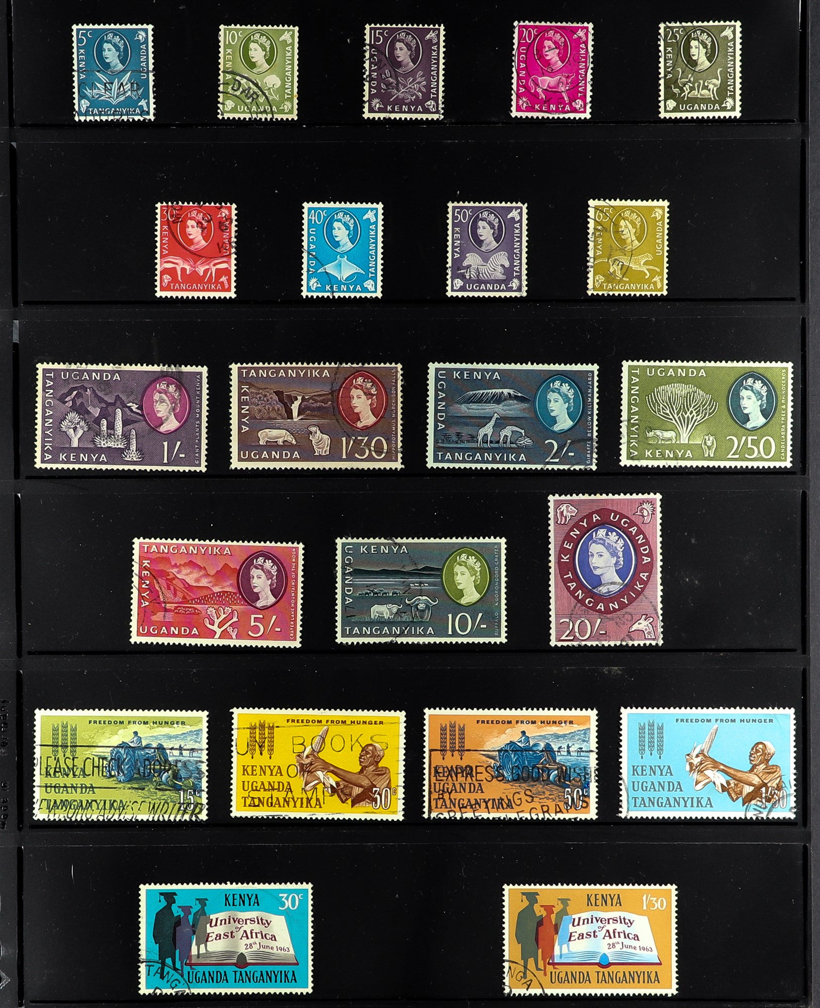 K.U.T. 1937 - 1965 COMPLETE COLLECTION of approx 145 used stamps on protective pages, the 1938-54 - Image 5 of 7