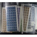 GB.ELIZABETH II MACHIN BOX LOT with decimal values to £1.33 in box file. Many full sheets. Face