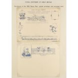 GB.QUEEN VICTORIA 1890 Uniform Penny Postage caricature envelope and card by Harry Furness,