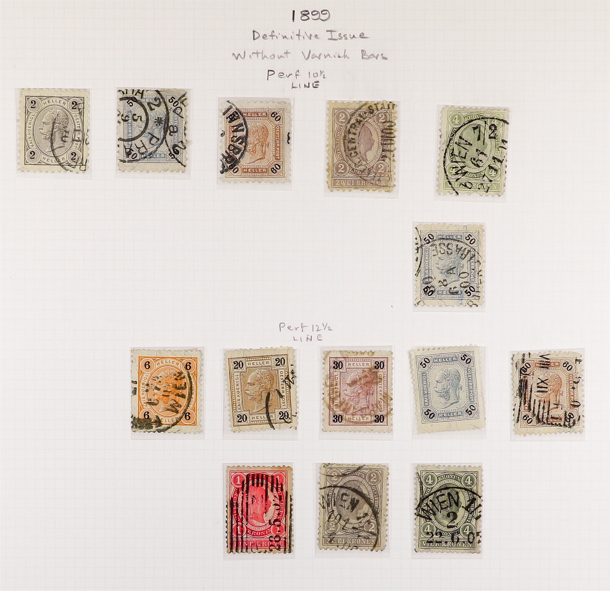 AUSTRIA 1890 - 1907 FRANZ JOSEF DEFINITIVES collection of over 300 stamps on album pages, semi- - Image 10 of 13