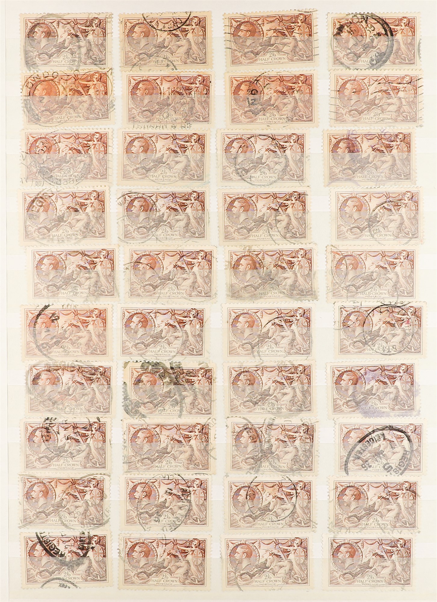 GB.GEORGE V 1934 RE-ENGRAVED SEAHORSES approx 600 used examples - 2s6d browns (440+), 5s rose- - Image 4 of 16