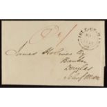 GB.ISLANDS ISLE OF MAN 1843 (25 Nov) EL from Ramsey to Douglas, manusrcipt red 'Pd 1" with very fine