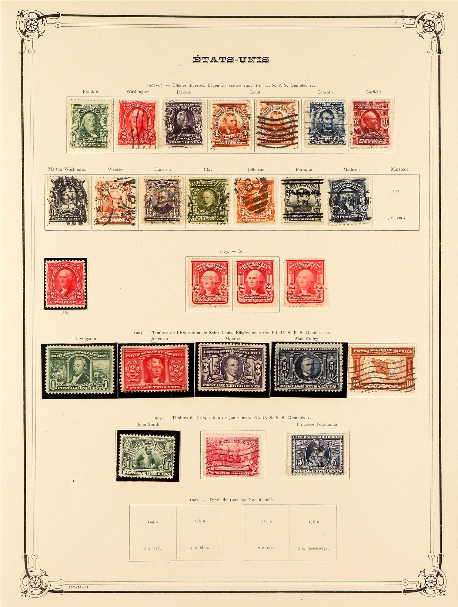UNITED STATES 1902 - 1938 COLLECTION of mint and used stamps on old Yvert album pages, includes many