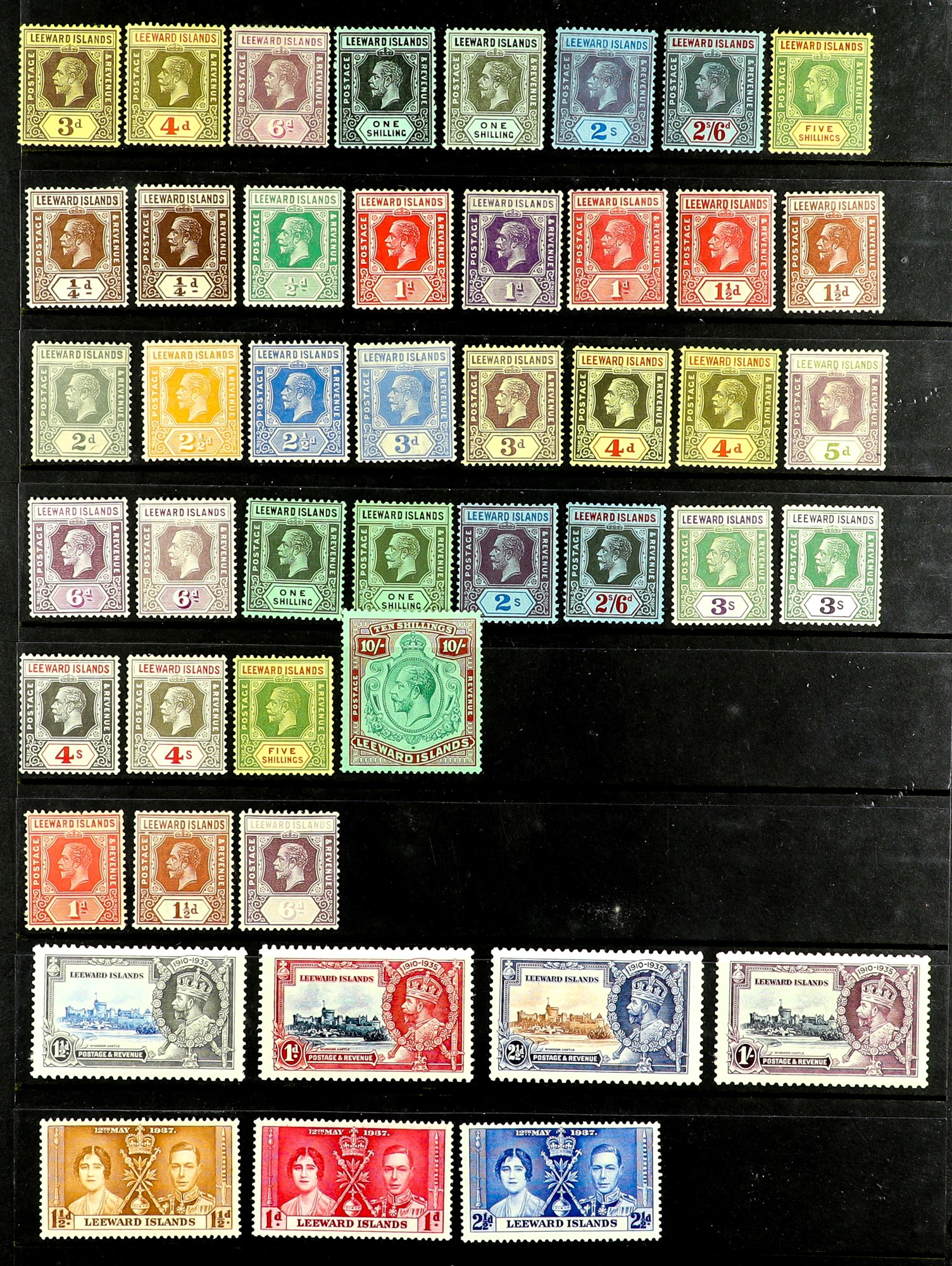 LEEWARD IS. 1890 - 1954 MINT COLLECTION of around 180 stamps on protective pages, comprehensive incl - Image 2 of 4